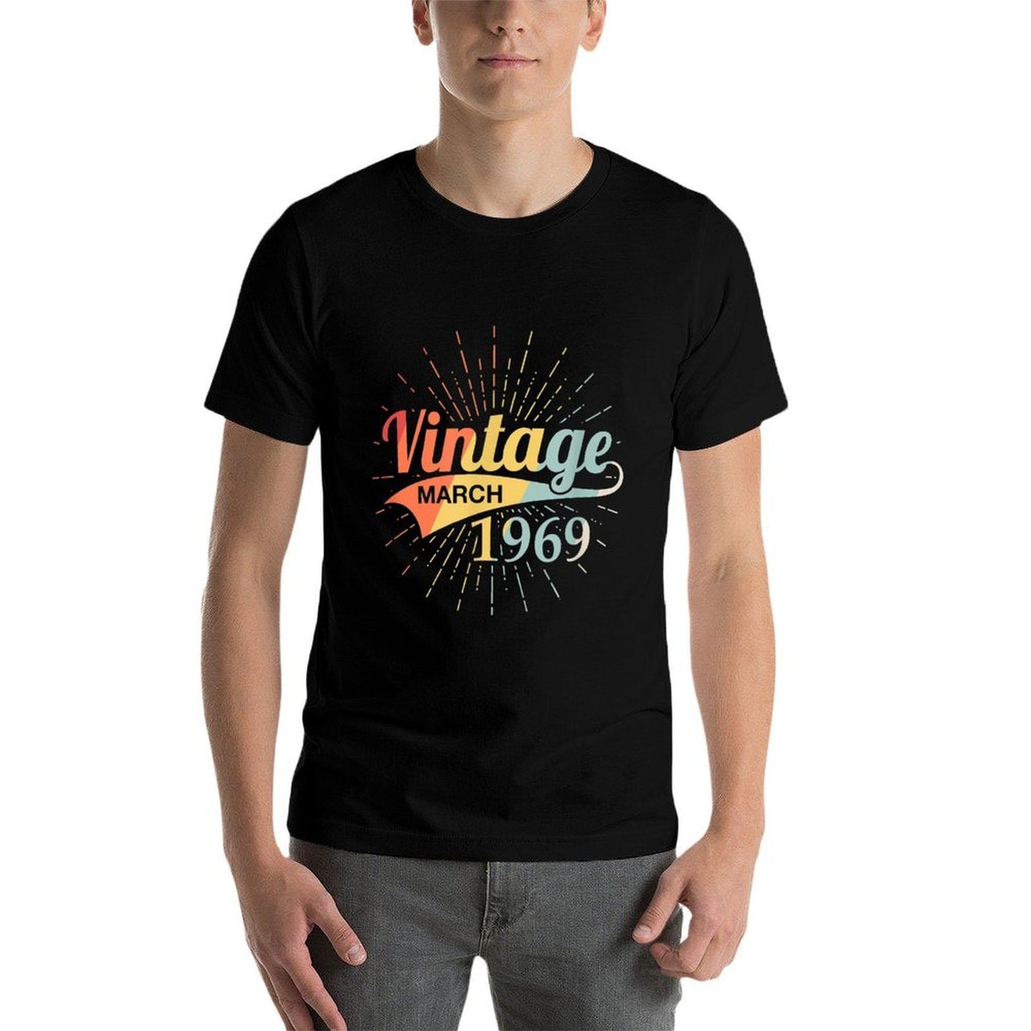 Vintage March 1969 Birthday Retro 50th Birthday Odor-resistant T-Shirt