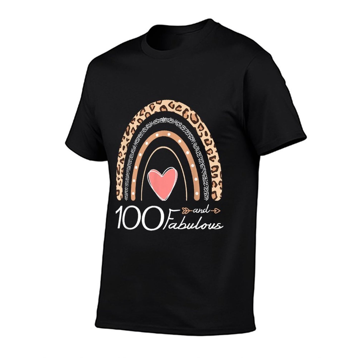 100 And Fabulous Boho Rainbow Funny 100th Birthday Slim-fit Cut T-Shirt
