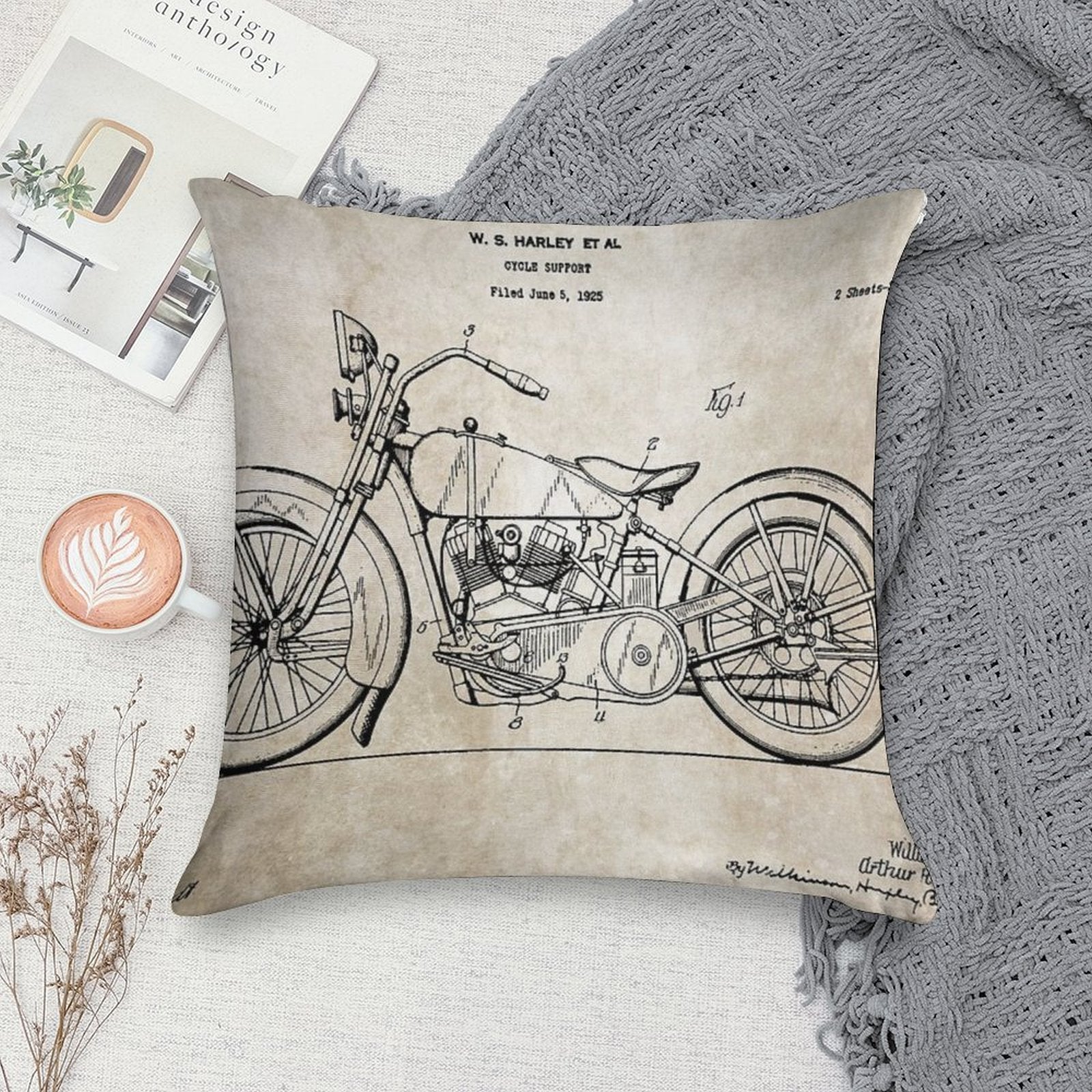 Harley Davidson Soft Skin-Friendly Throw Pillow