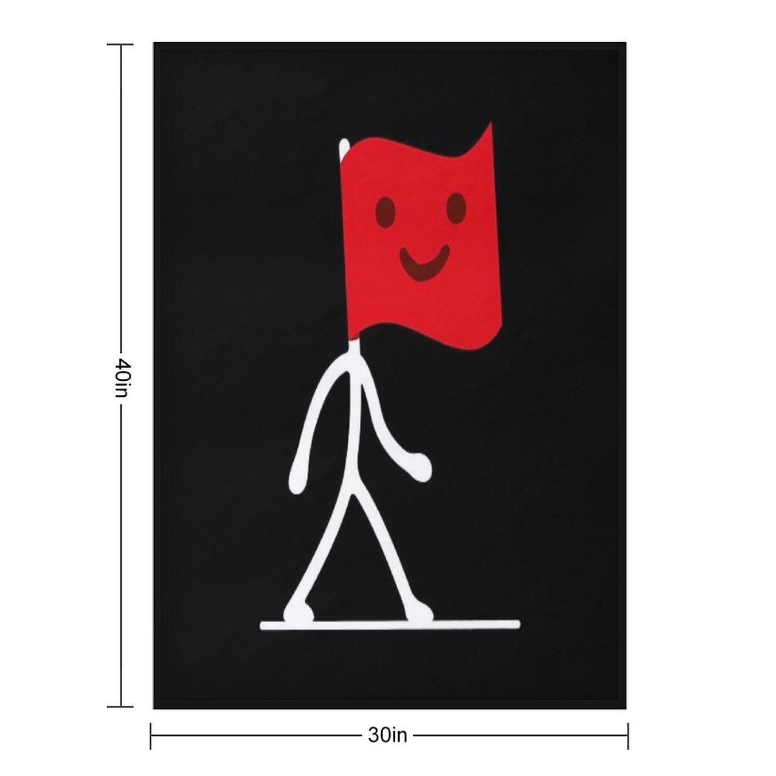 Walking Red Flag Velvety-soft Throw Blanket