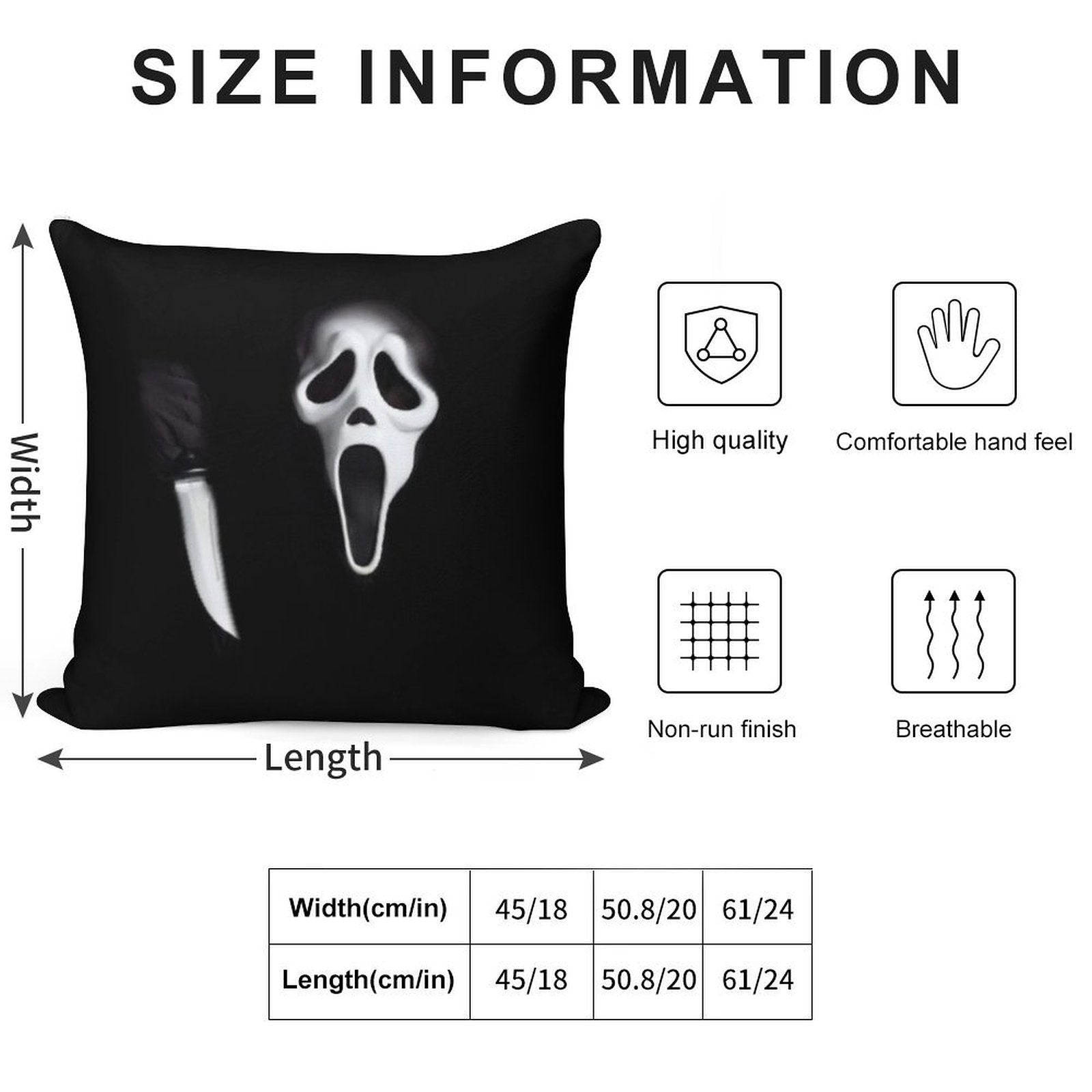 Ghostface Soft Bedroom Essential Throw Pillow