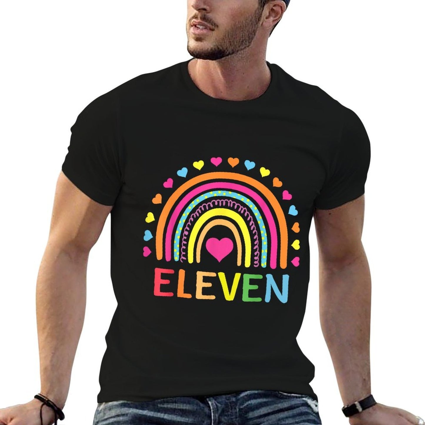 11 Years Old Rainbow 11th Birthday Gift For Girls Boys Bday Eco-friendly Material T-Shirt
