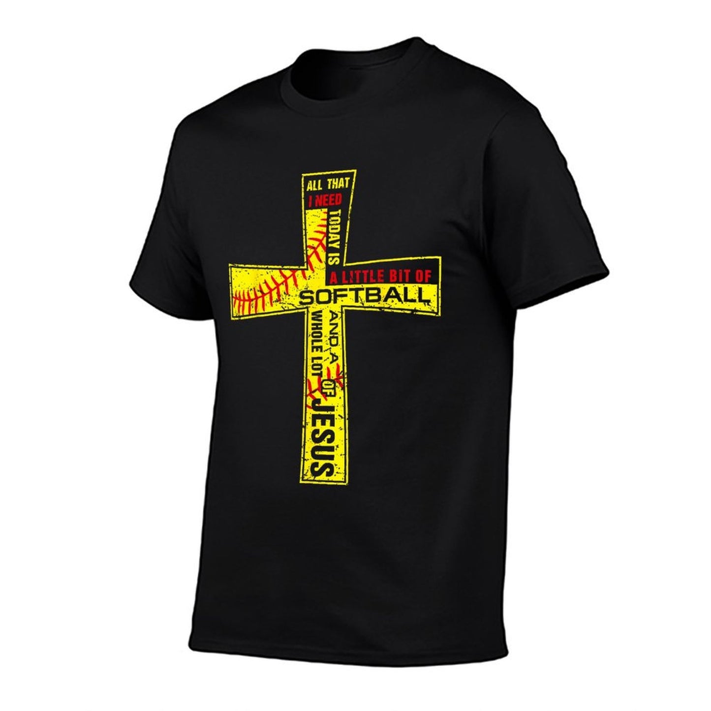 Softball Girl Christian Cross Faith I Need Softball & Jesus  Classic T-Shirt