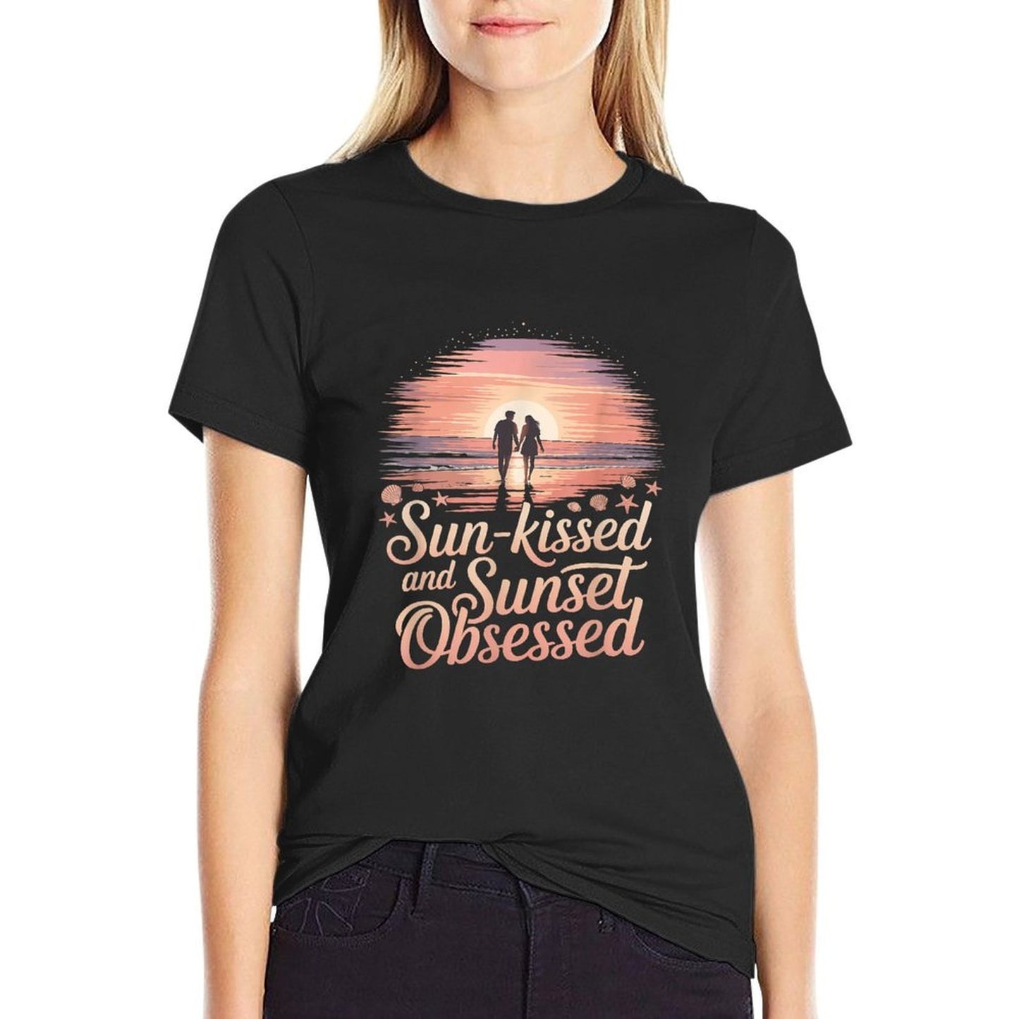 Sun-Kissed And Sunset Obsessed Vacation Getaway Cotton T-Shirt