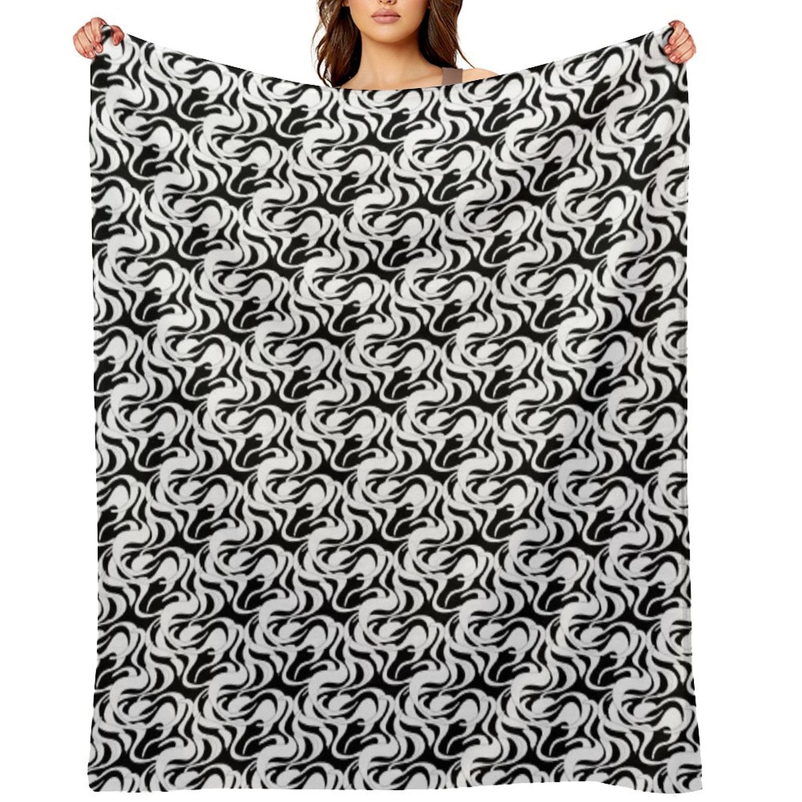 Abstract with Wavy Stains Gift-ready Throw Blanket