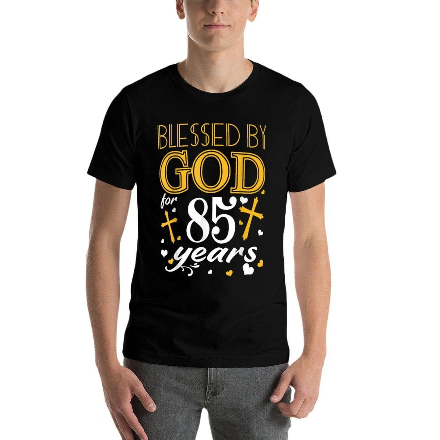 Vintage Blessed By God For 85 Years Happy 85th Birthday  Easy-care T-Shirt