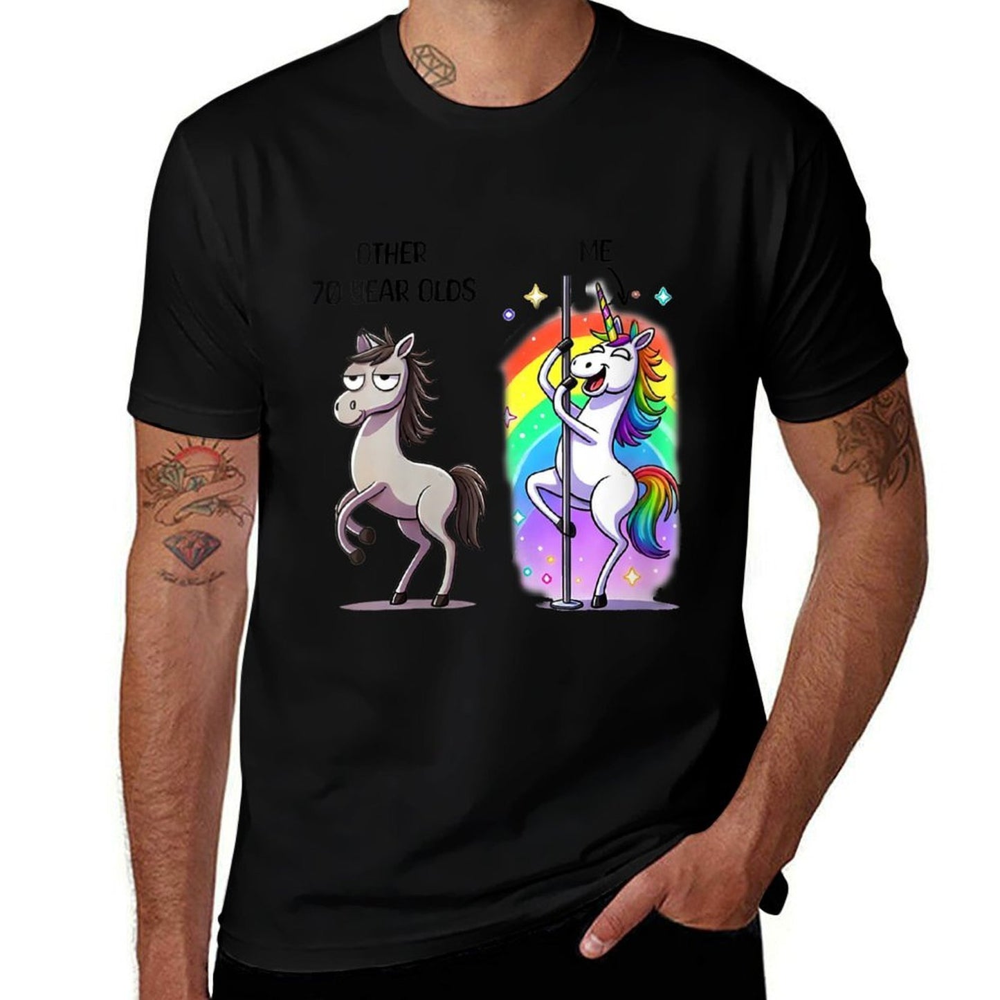 Womens Other 70 Year Olds Unicorn 70th Birthday Women Funny Heathered Texture T-Shirt