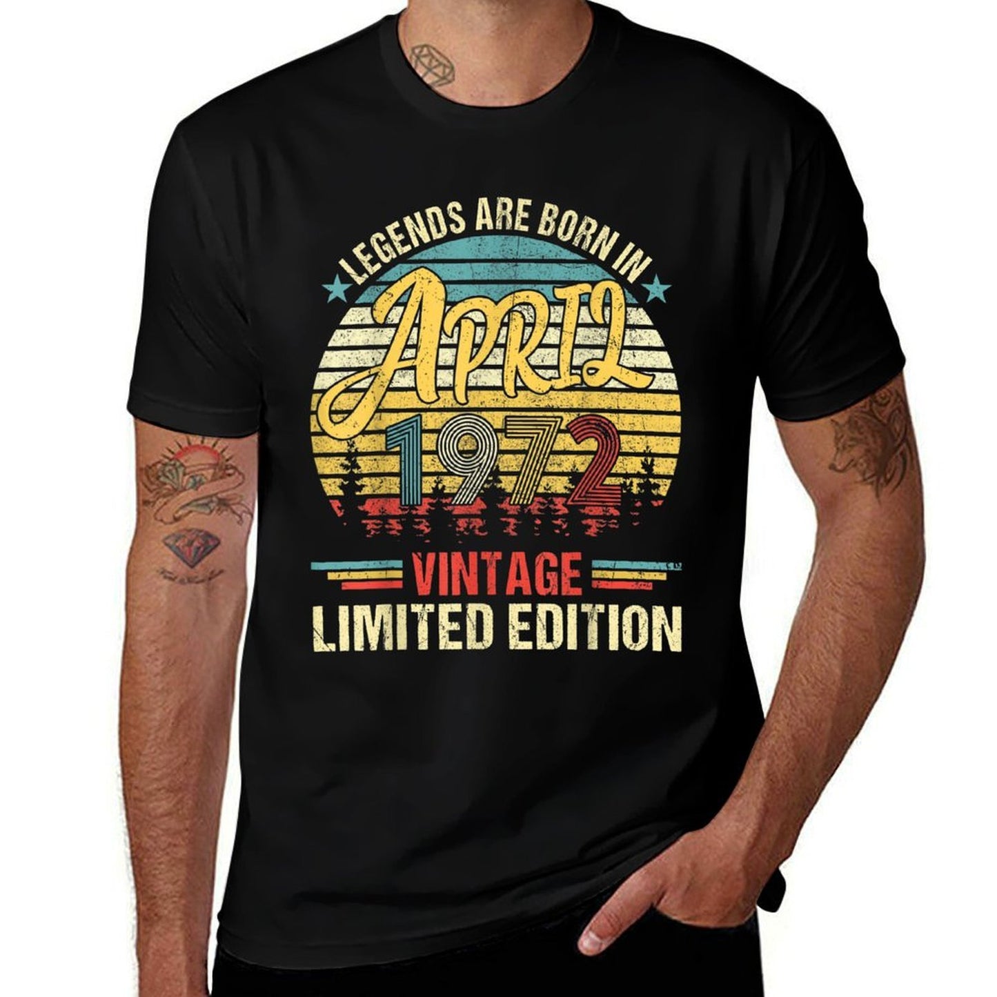 Vintage Born In April 1972 50th Birthday  Affordable Price T-Shirt
