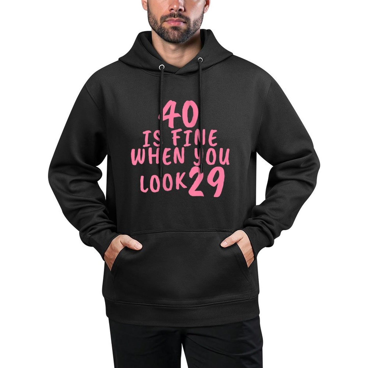 Womens 40 Is Fine When You Look 29 Funny 40th Birthday Relaxed Fit Hoodie
