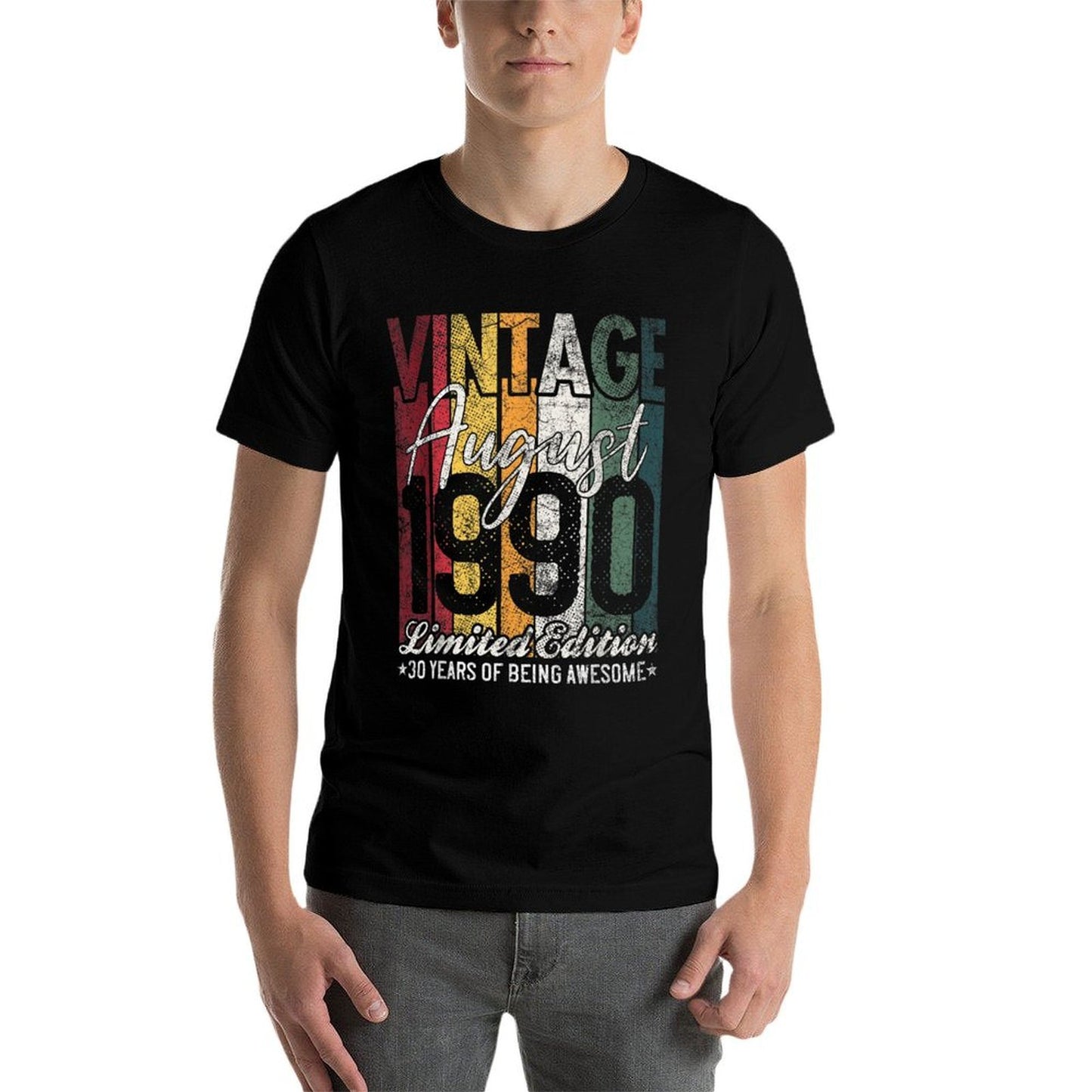 Vintage August 1990 30 Years of Being Awesome 30th Birthday  Durable T-Shirt