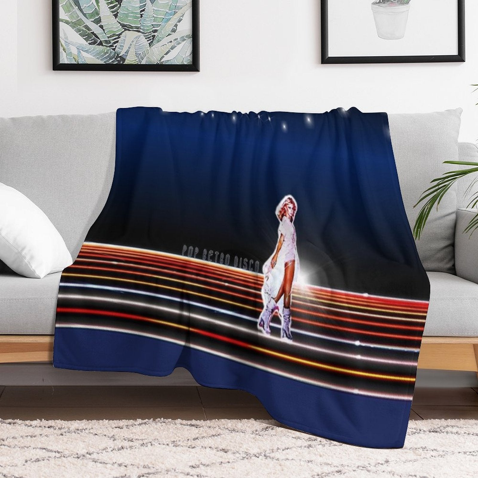 Xanadu - Olivia Newton-John - Designed by PopRetroDisco Shrink-resistant Throw Blanket