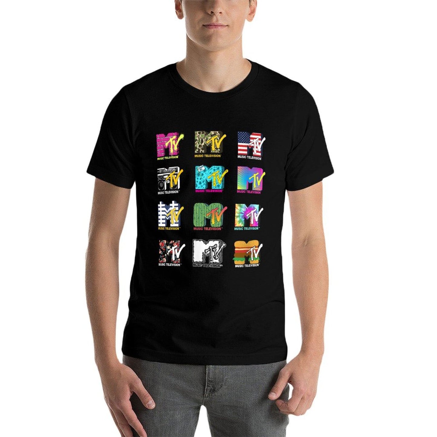 Womens MTV 12 Stacked Logos Vintage-inspired T-Shirt