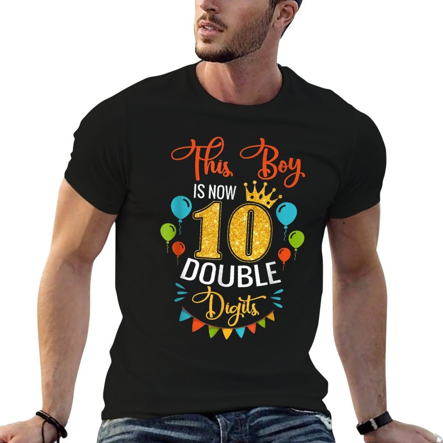 This Boy Is Now Double Digits Birthday Boy 10 Year Old  Lightweight T-Shirt