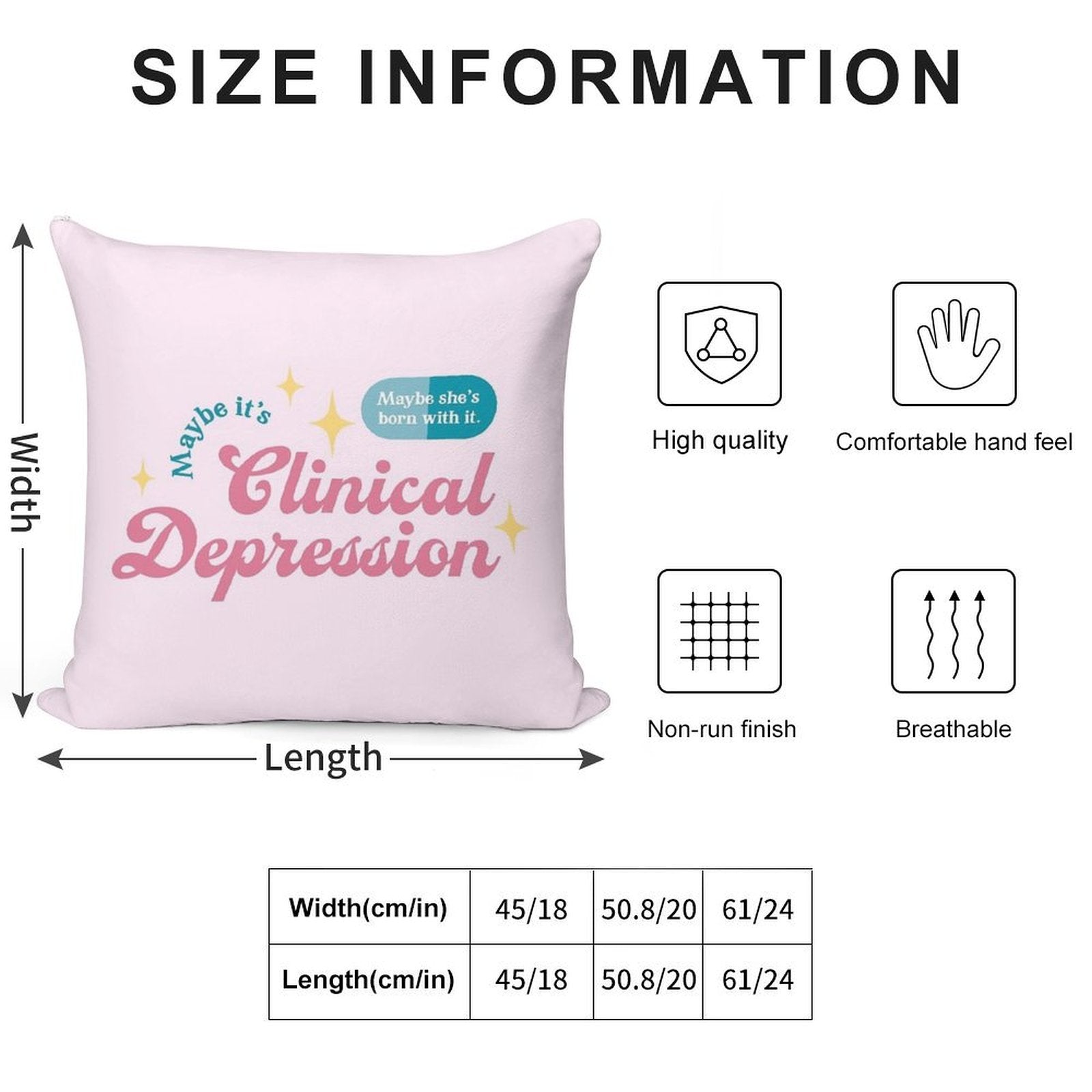 Trixie Mattel - Maybe She's Born with It. Maybe It's Clinical Depression. Soft Easy Maintenance Throw Pillow