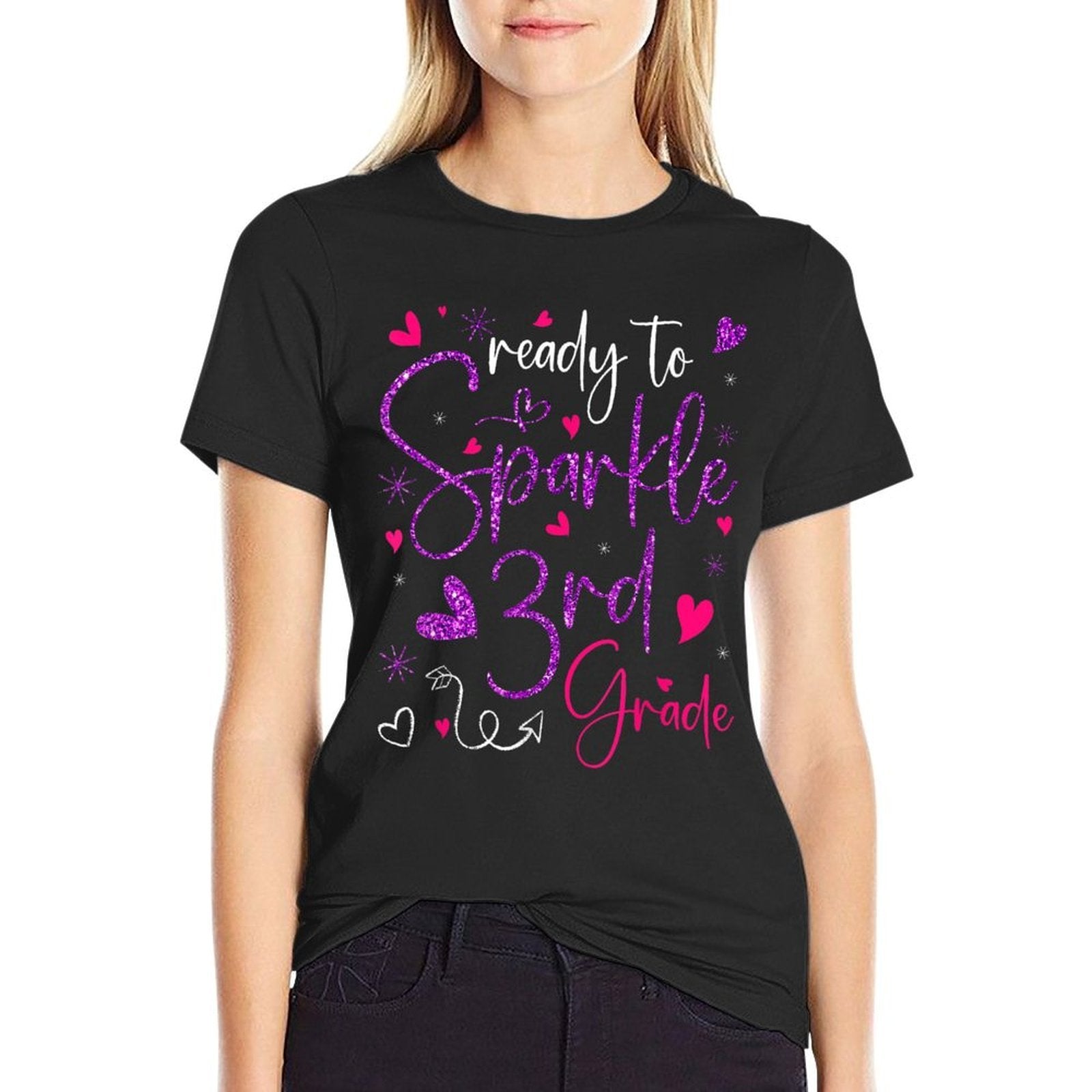 Ready To Sparkle 3rd Grade Back To School Gifts For Girls  Relaxed-fit T-Shirt
