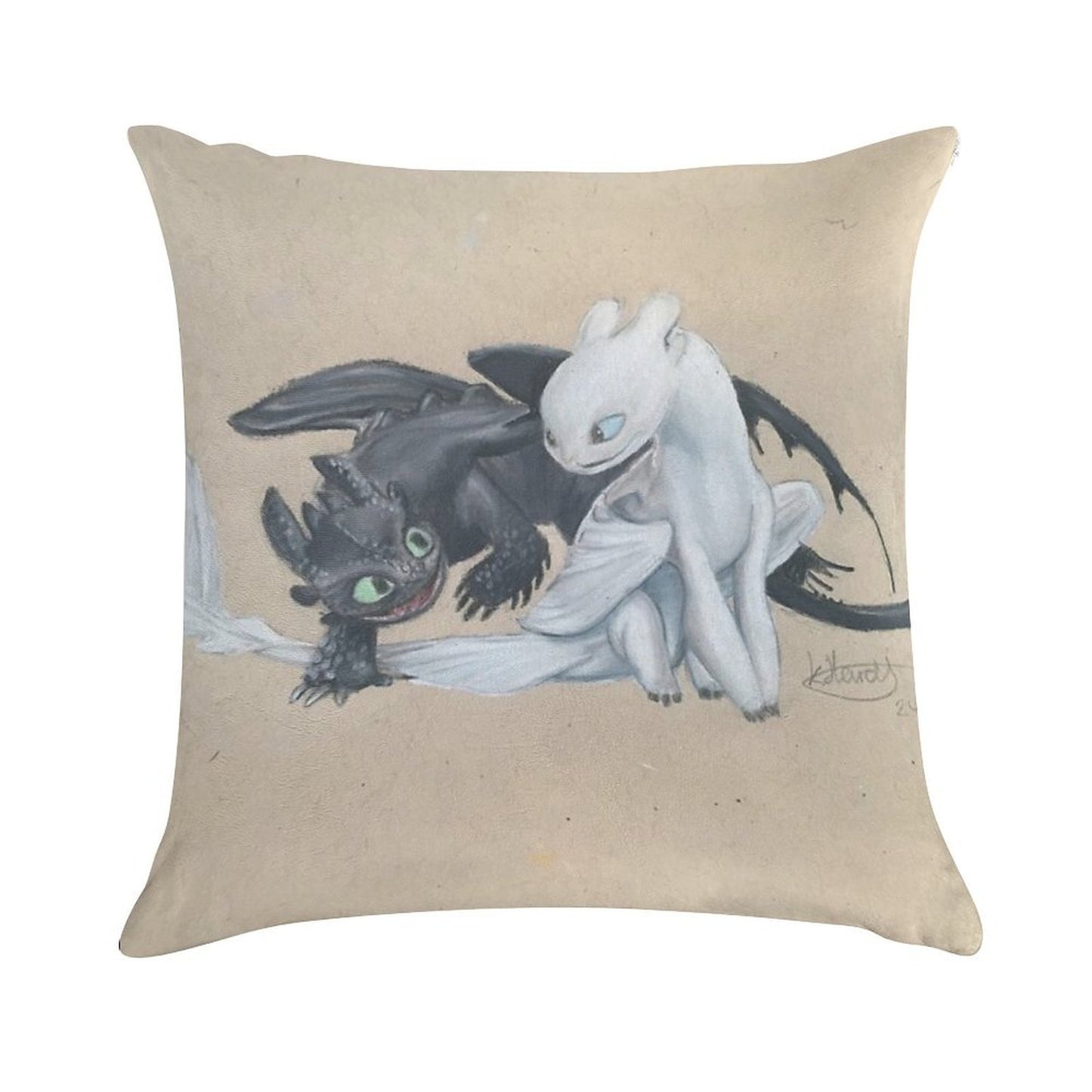 Toothless And Lightfury Soft Skin-Friendly Throw Pillow