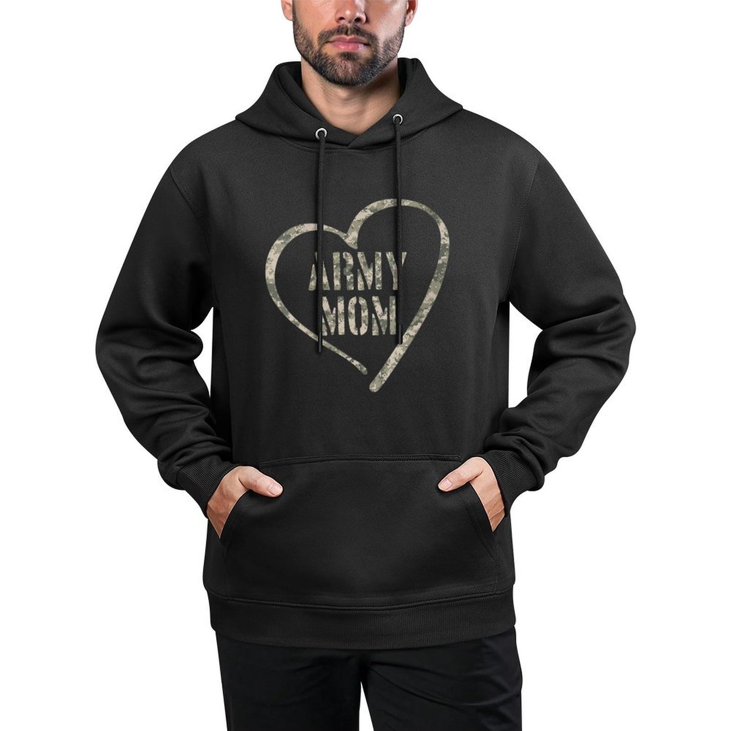 Womens Army Mom Proud Military Mother Serviceman Soldier Mom Medium-Weight Fabric Hoodie