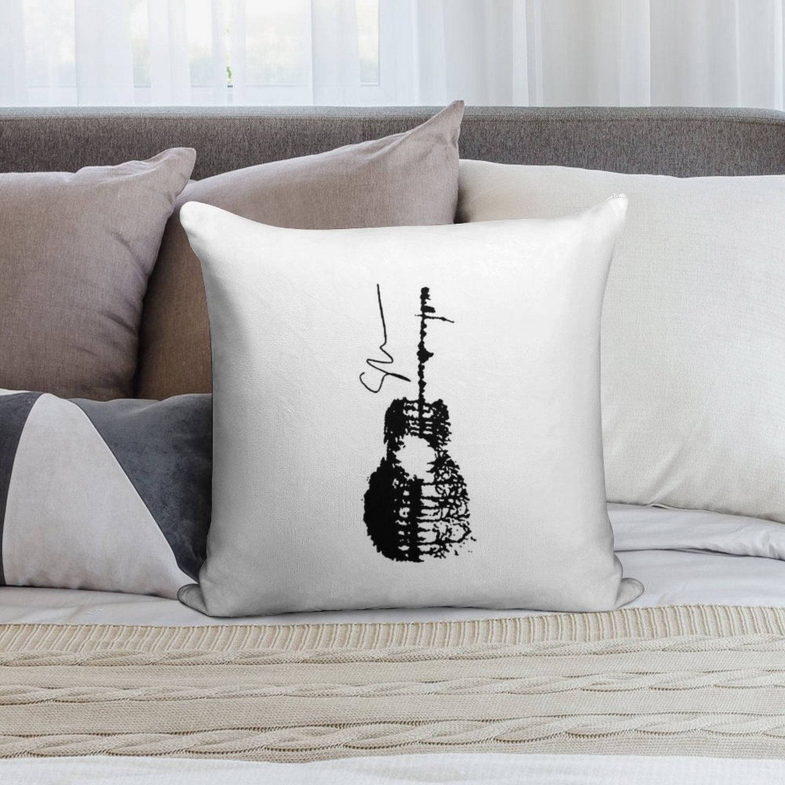 Signautre Guitar Soft Washable Throw Pillow
