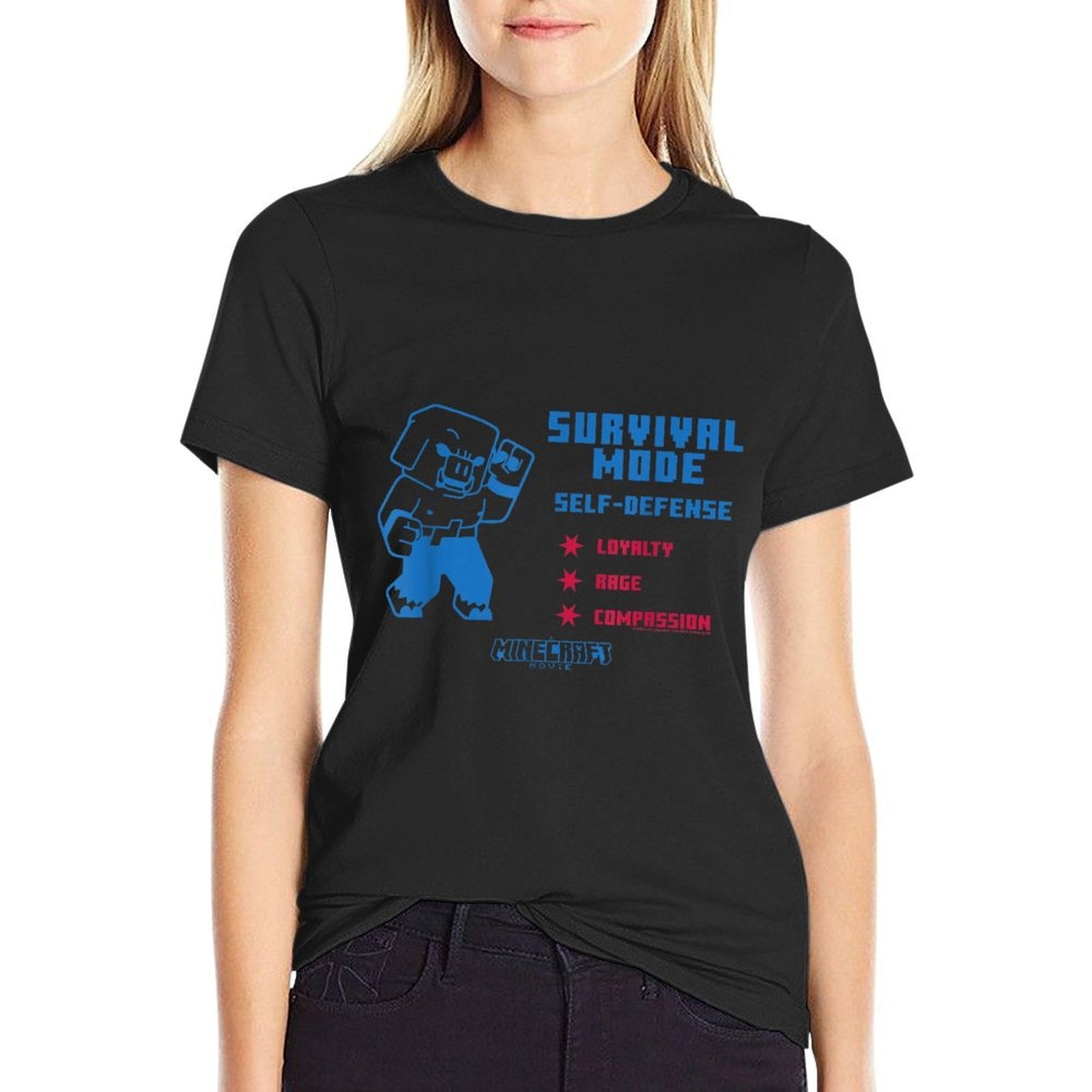 A Minecraft Movie Survival Mode Self-Defense School Ad  Graphic-printed T-Shirt