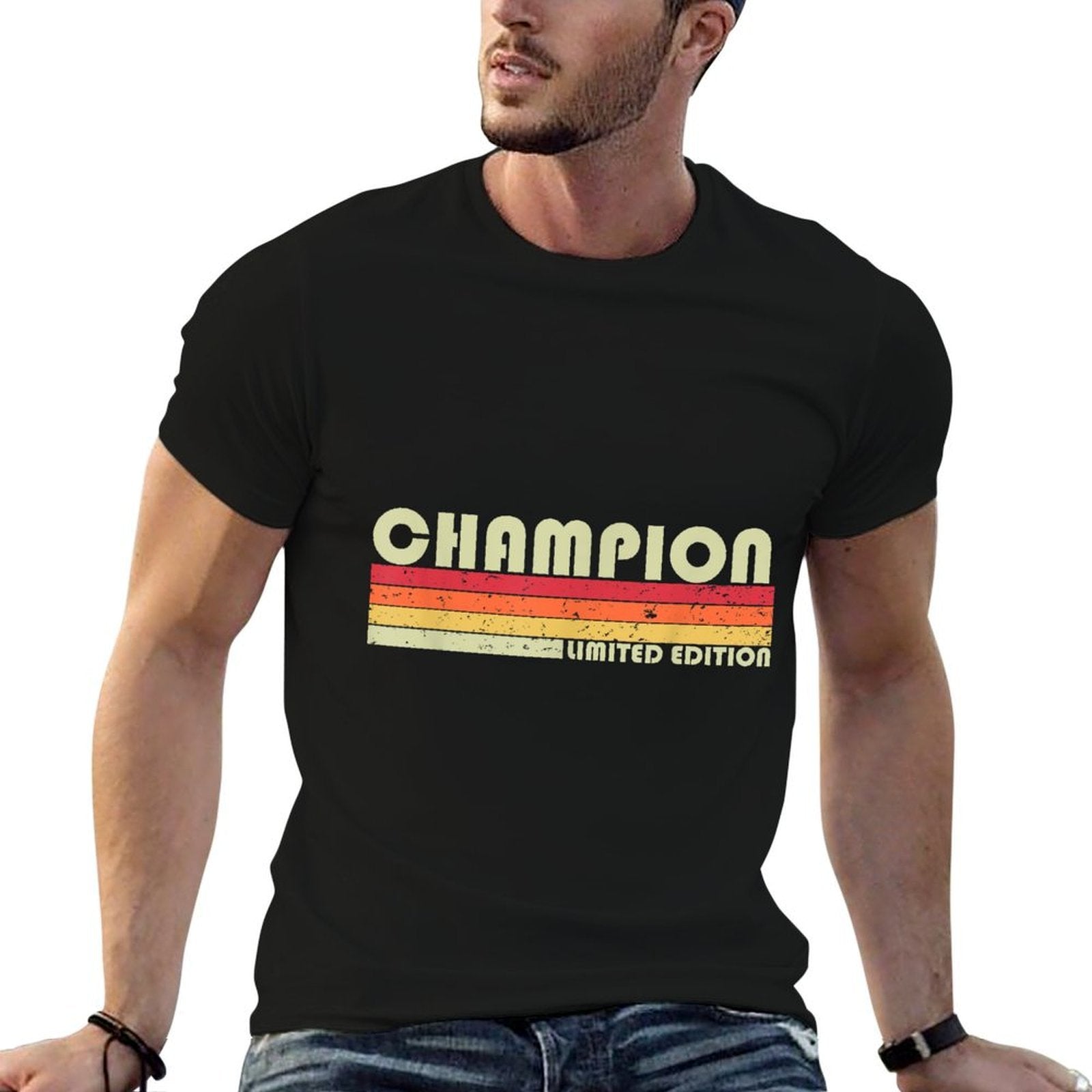 CHAMPION Surname Funny Retro Vintage 80s Birthday Reunion  Relaxed-fit T-Shirt
