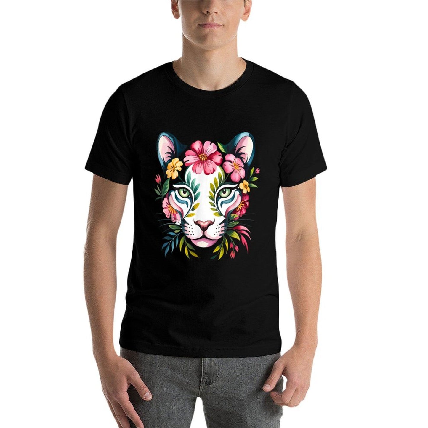 Watercolor Fantasy-like Puma Flowers Moisture-wicking T-Shirt