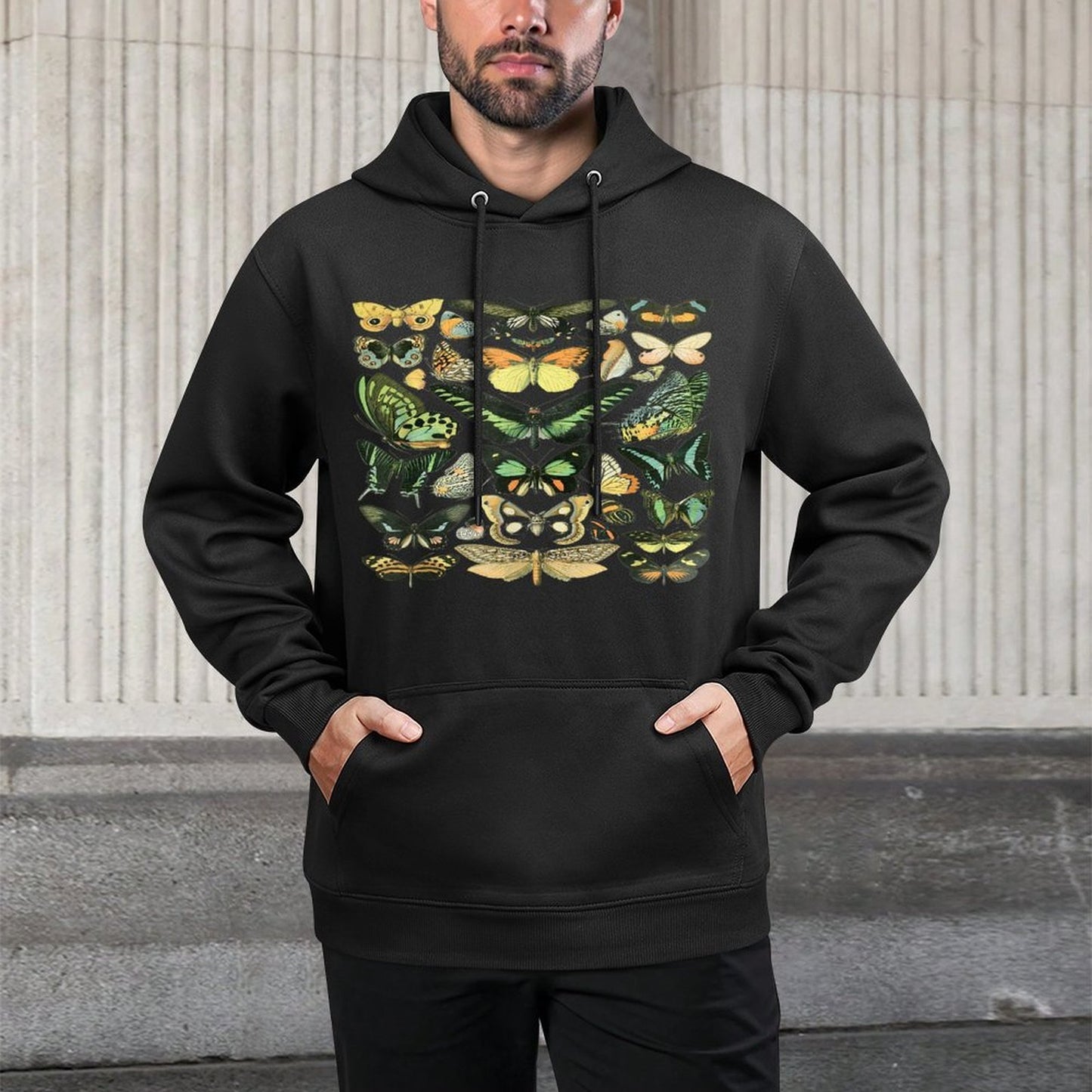 Vintage Inspired Butterfly Chart Relaxed Fit Hoodie