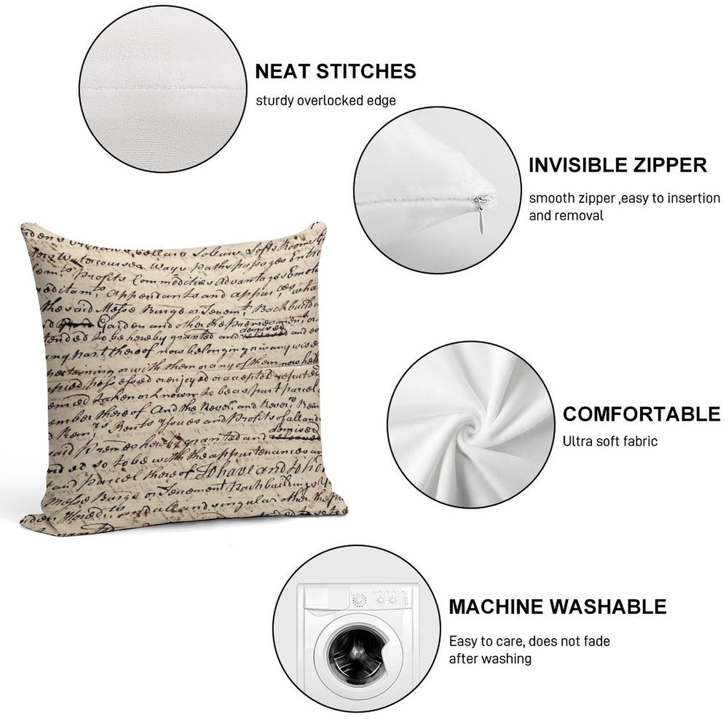 Old Letter Soft Gift Ready Throw Pillow