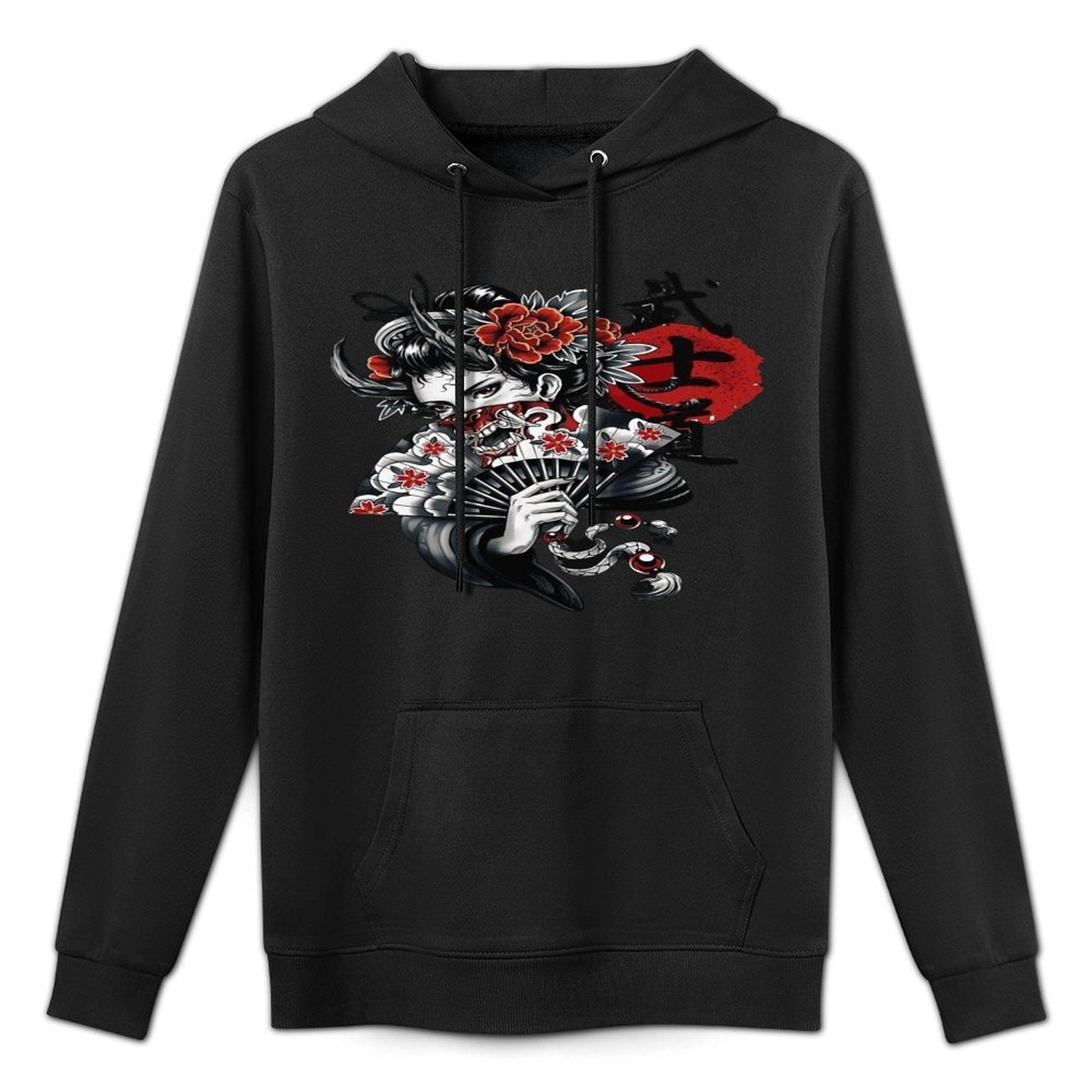 Japanese Geisha Girl Vaporwave Cyberpunk Popart Urban Style Pilling-Resistant Hoodie
