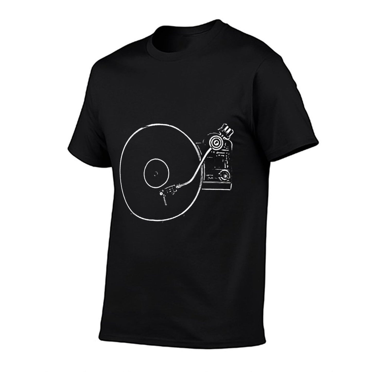 Vinyl Record Player Sketch Drawing Summer-ready Fabric T-Shirt