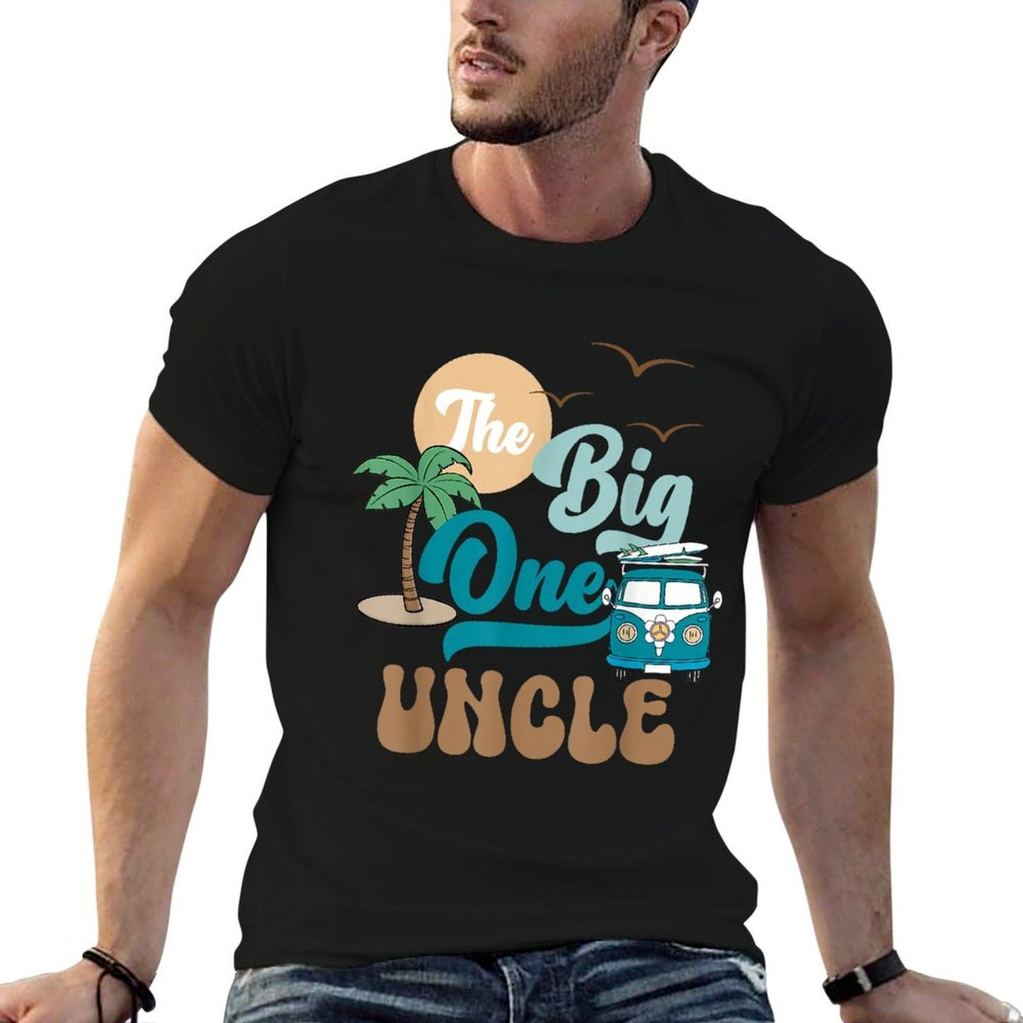 The Big One Uncle Beach Theme Matching Party 1st Birthday Relaxed-fit T-Shirt