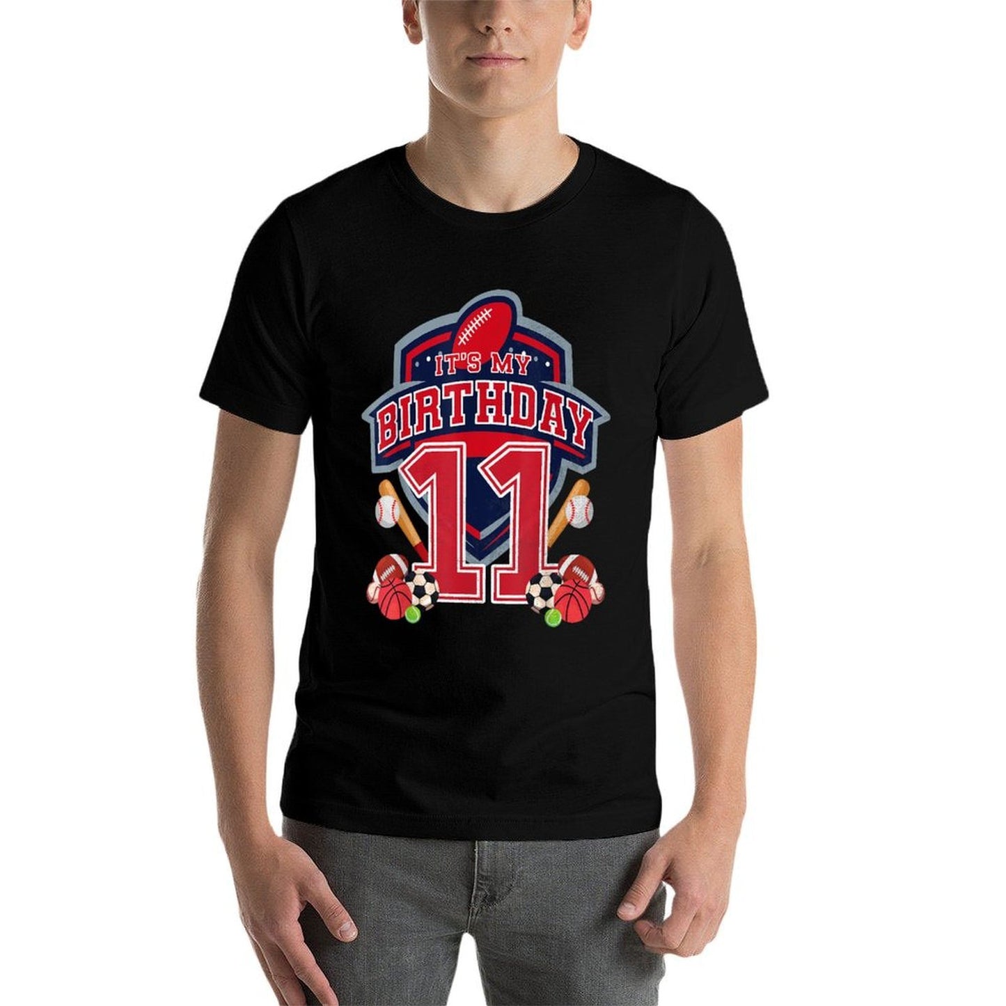 Sports It's My 11th Birthday Boys 11 Year Old Birthday Party Trendy Pattern T-Shirt