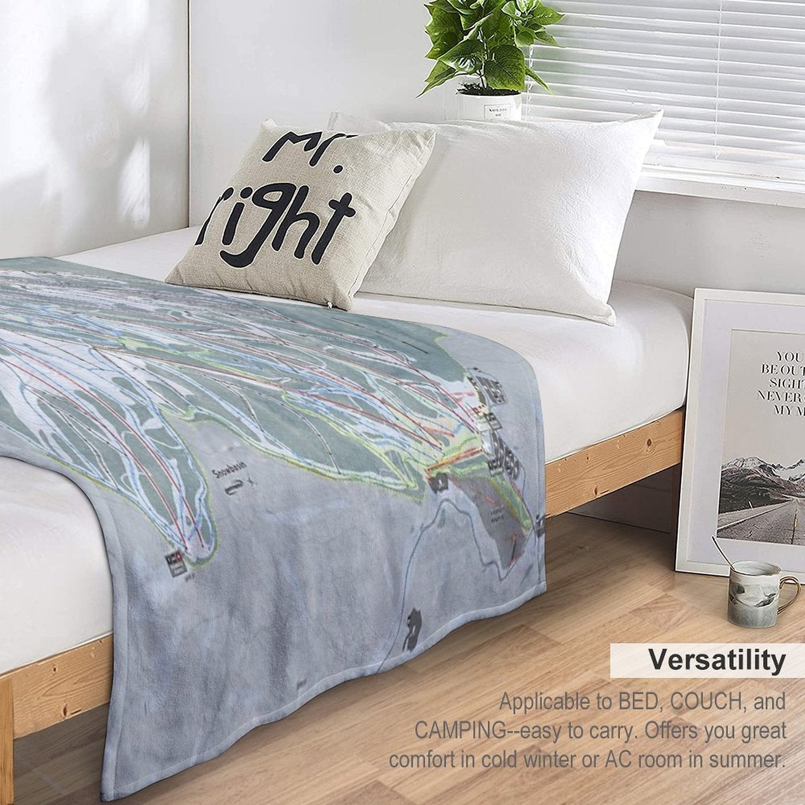 Snowbasin Resort Trail Map Comfort Throw Blanket