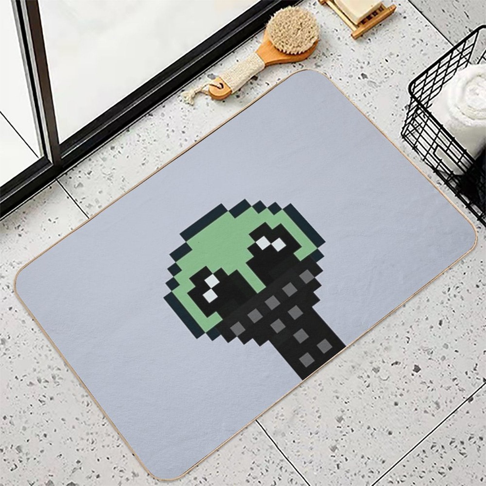 8bit Alien 00020 Bandana Blaster  Dirt-Trapping Bath Mat