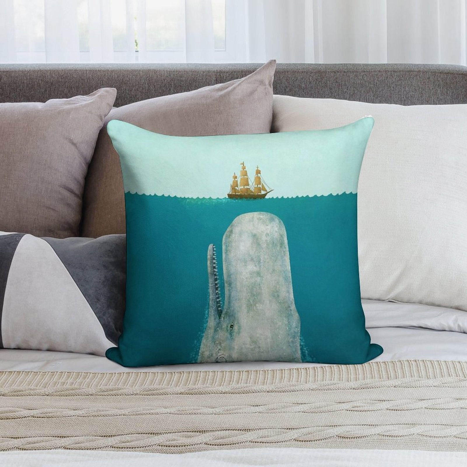 The Whale Soft Luxury Feel Throw Pillow