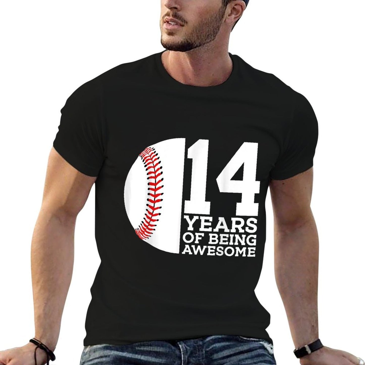 14 YEARS OF BEING AWESOME BASEBALL 14TH BIRTHDAY Durable T-Shirt