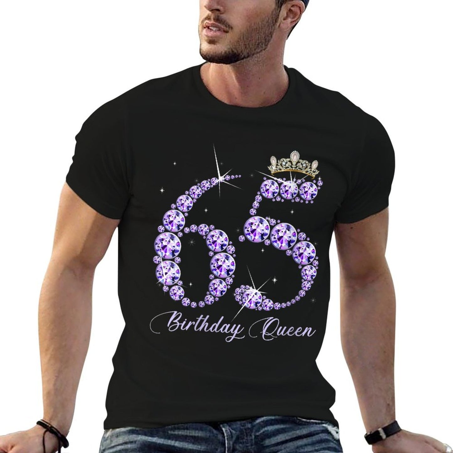 Womens 65 Year Old Its My 65th Birthday Queen Diamond Heels Crown Eco-friendly Material T-Shirt