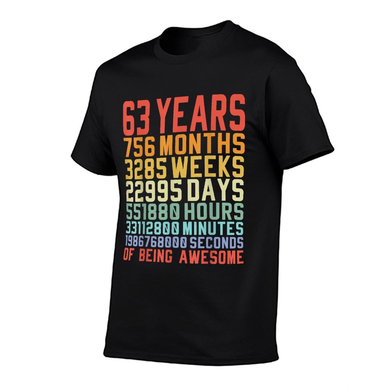 63 Years 63rd Birthday Anniversary Birthday Gift  Rolled Sleeves T-Shirt