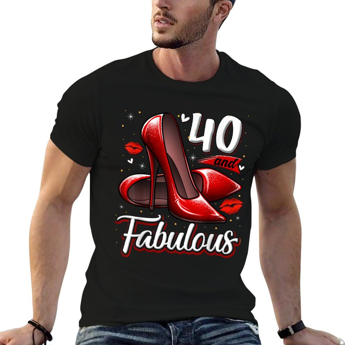 40 And Fabulous High Heels Stepping Into My 40th Birthday  Polyester Blend T-Shirt