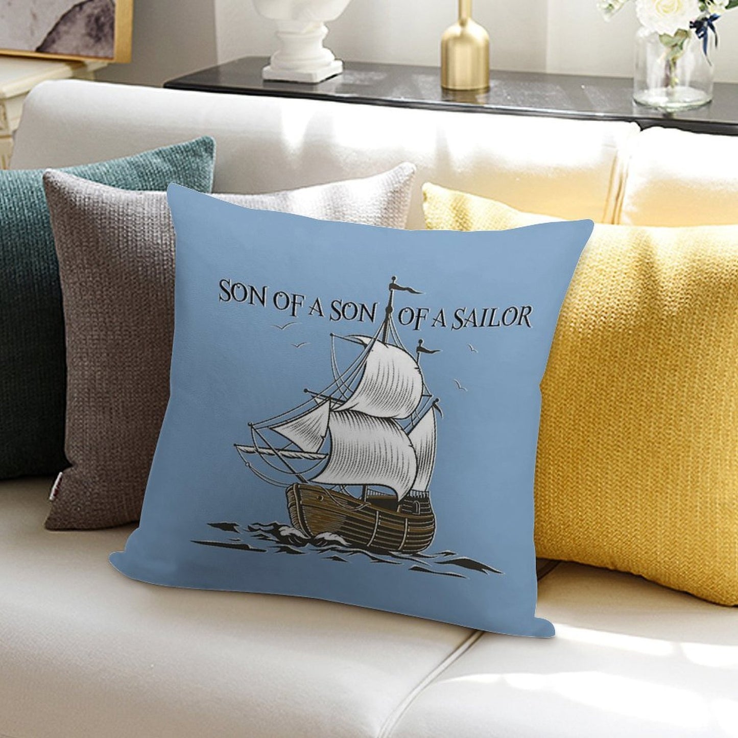 Son of A Son of A Sailor Soft Anti-Pilling Throw Pillow