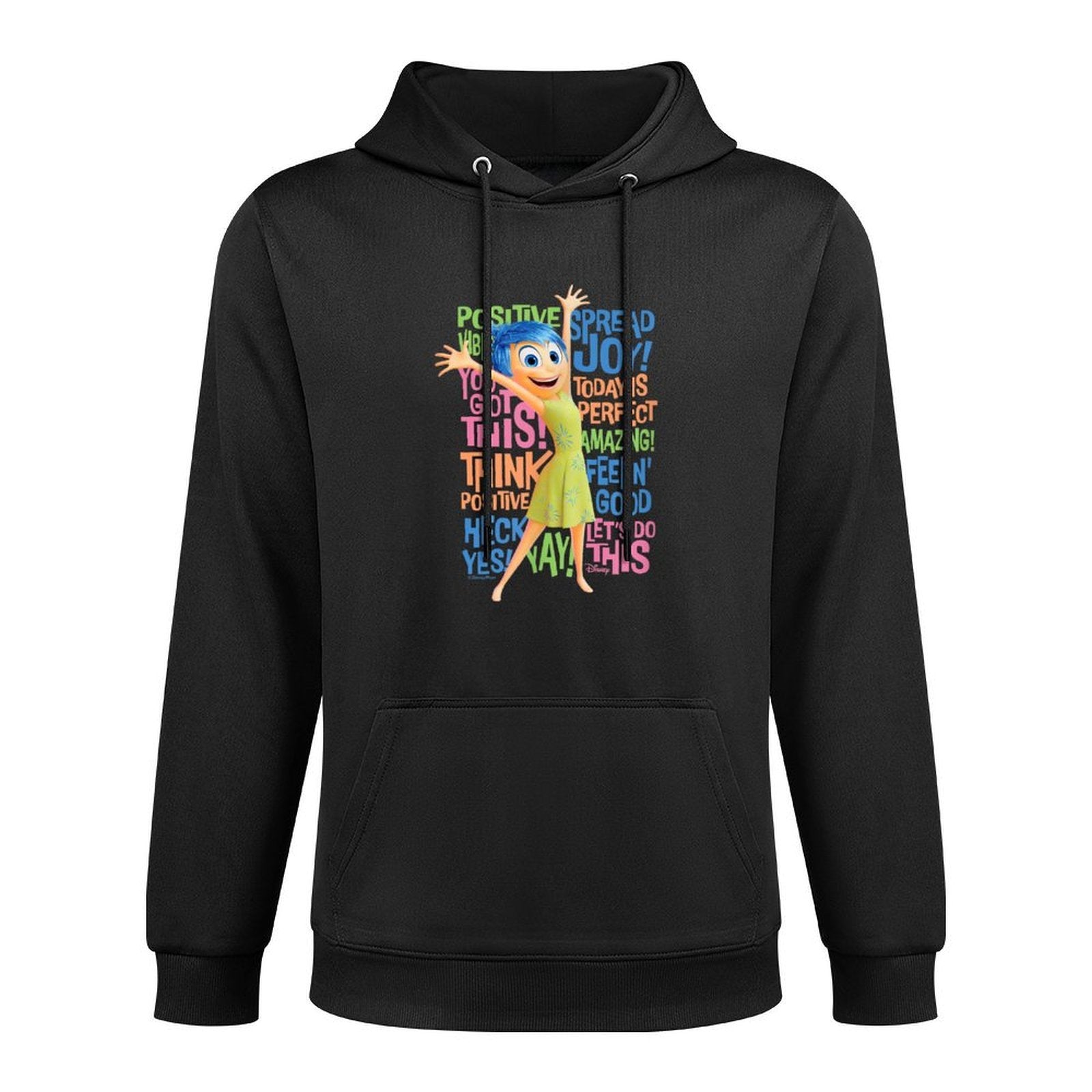 Inside Out 2 - Joy Character Positive Words Cotton-Polyester Blend Hoodie
