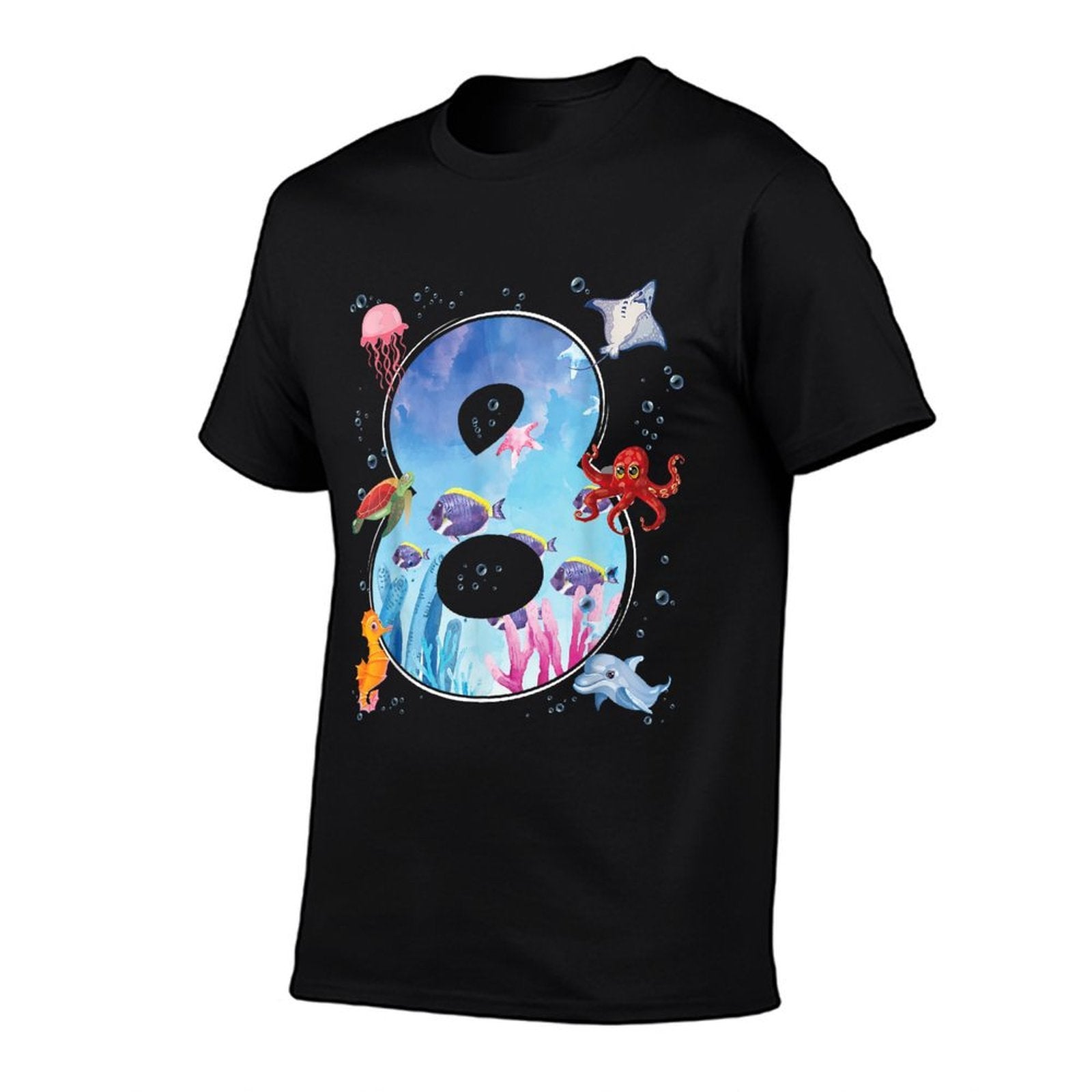 8th Birthday Party Ocean 8 Year Old Sea Fish Aquarium Boy  Vintage-inspired T-Shirt