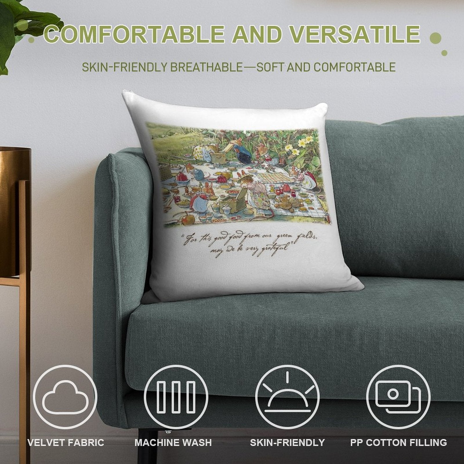 Picnic Time Soft Easy Maintenance Throw Pillow