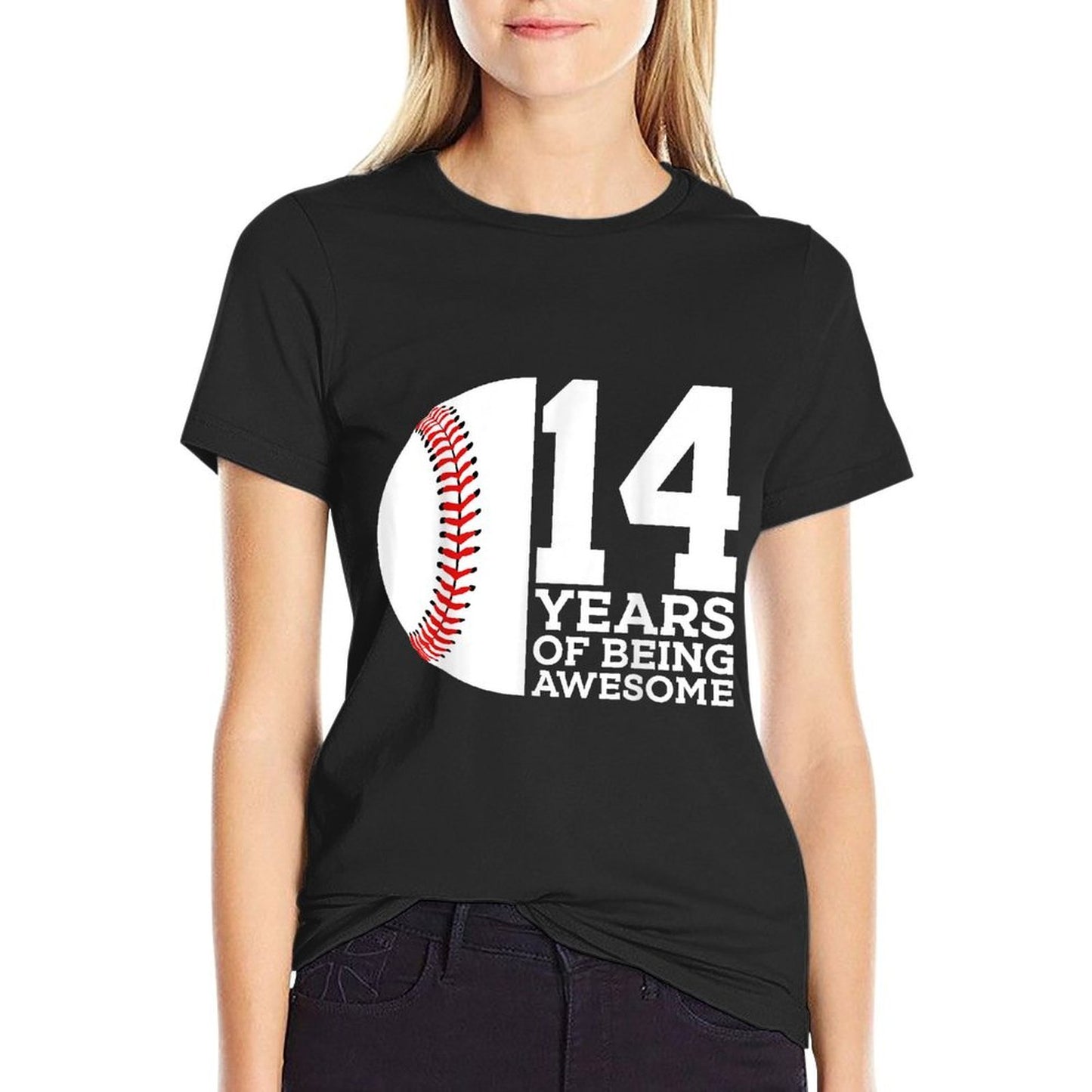 14 YEARS OF BEING AWESOME BASEBALL 14TH BIRTHDAY Durable T-Shirt