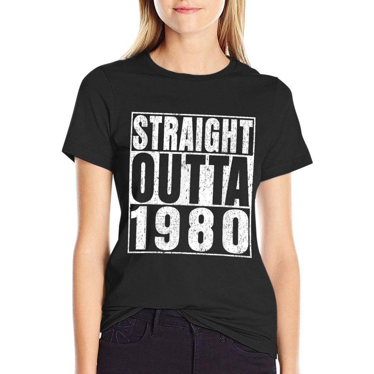 Straight Outta 1980 45 Years Old Gifts Vintage 45th Birthday Lightweight T-Shirt
