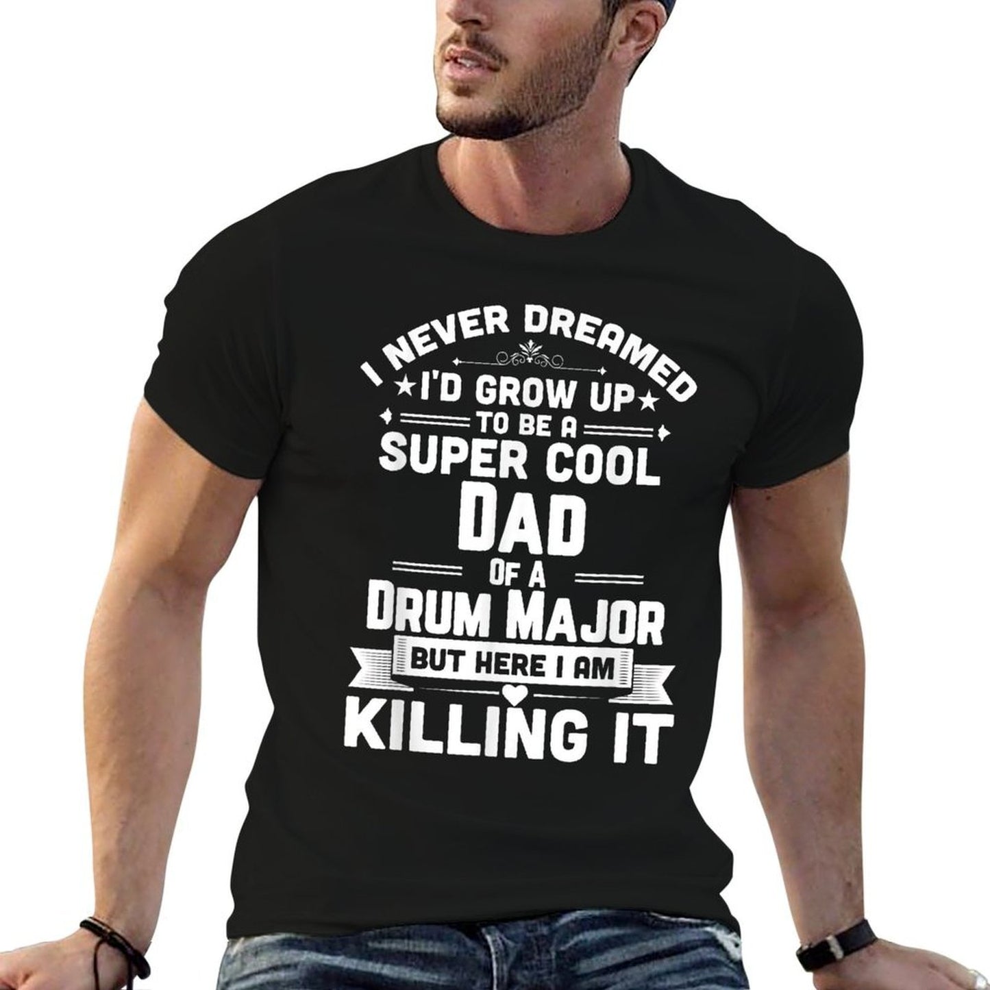 Super Cool Dad Of A Drum Major Funny Marching Band Eco-friendly Material T-Shirt