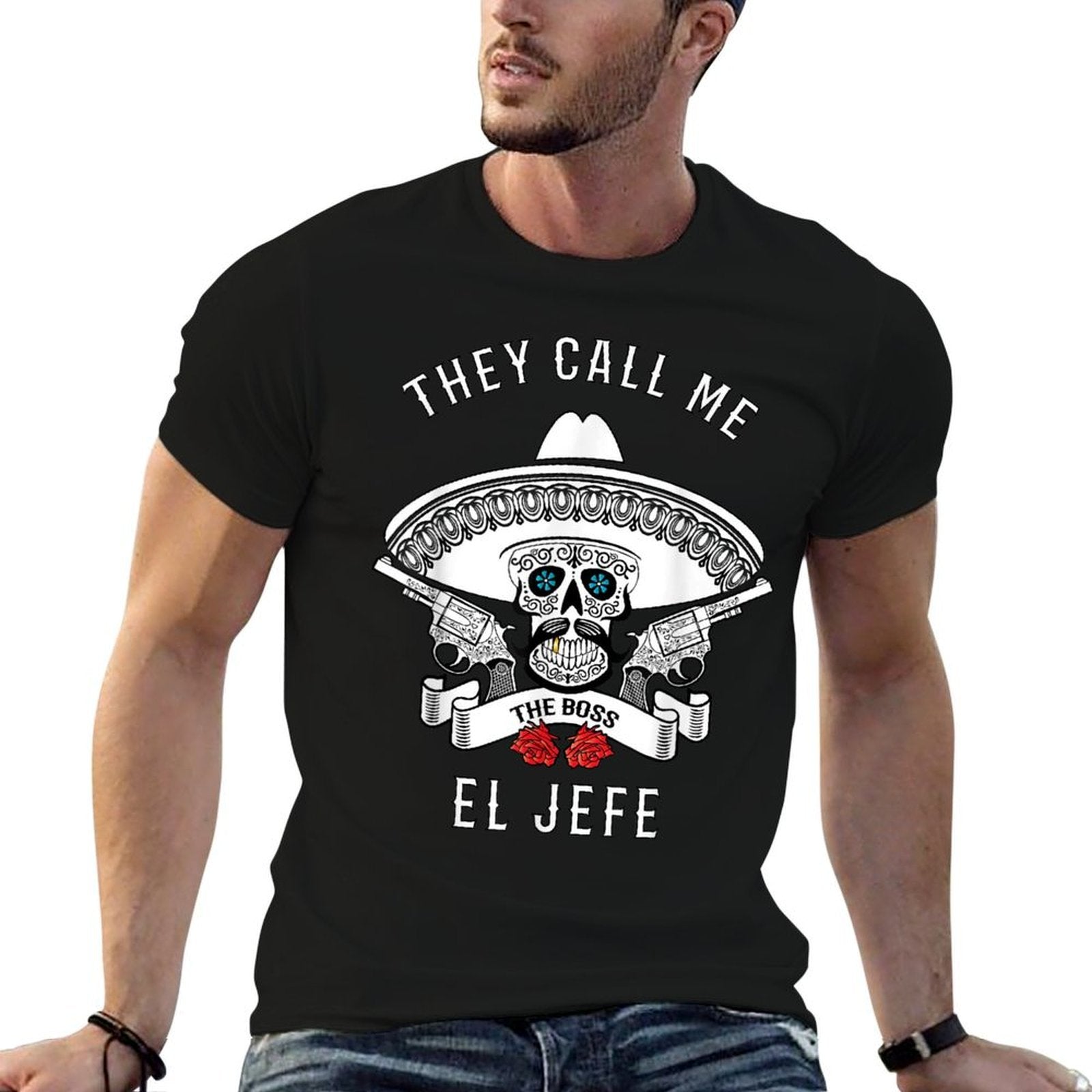 They Call Me El Jefe The Boss Joke Cinco De Mayo  Versatile T-Shirt