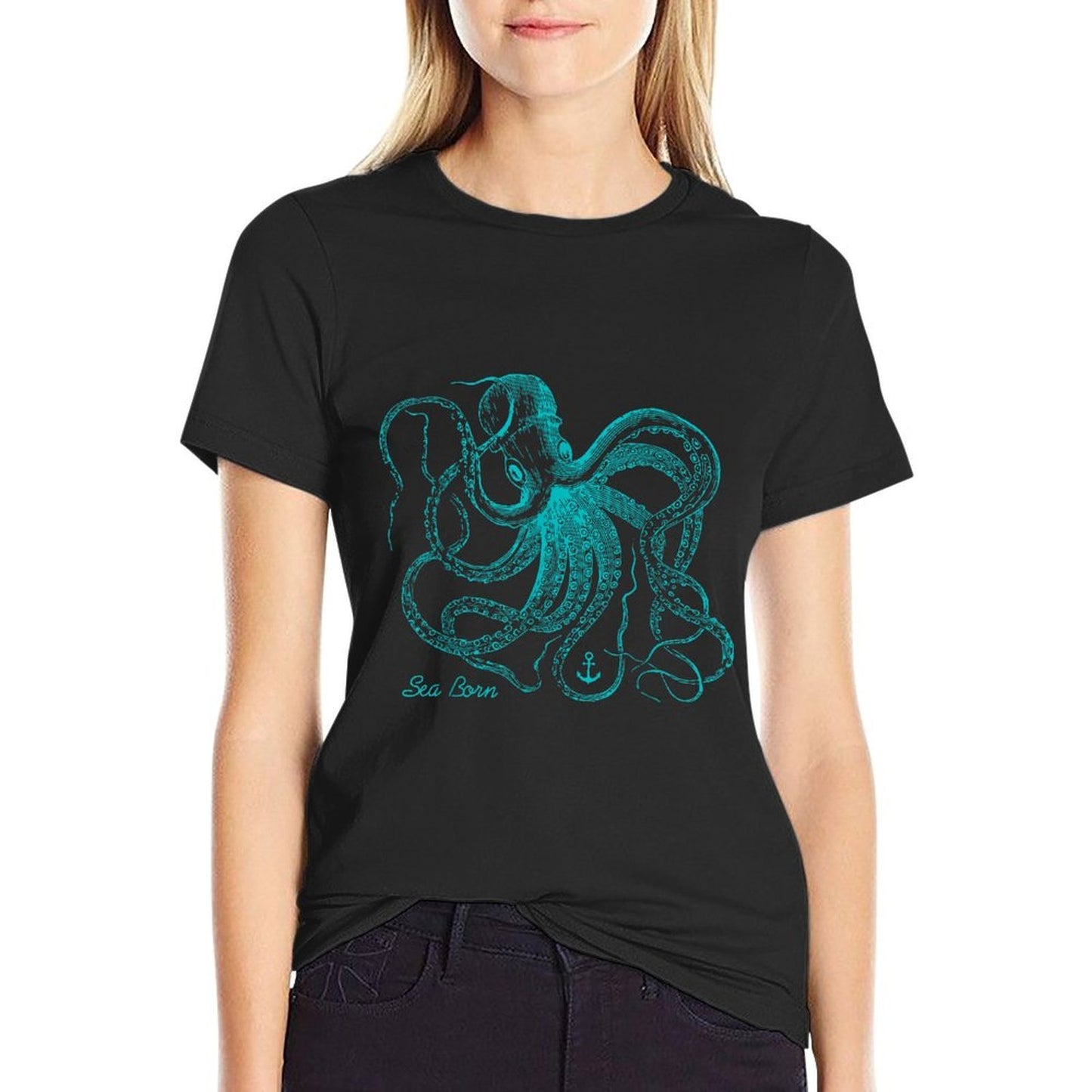 Vintage Octopus - Marine Biologist Design - Green Sea Life Comfortable T-Shirt