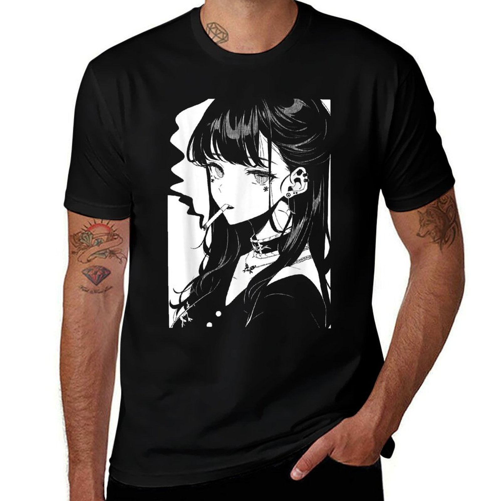 Anime Horror Girl Aesthetic Soft Grunge Waifu Japanese Otaku  Graphic-printed T-Shirt