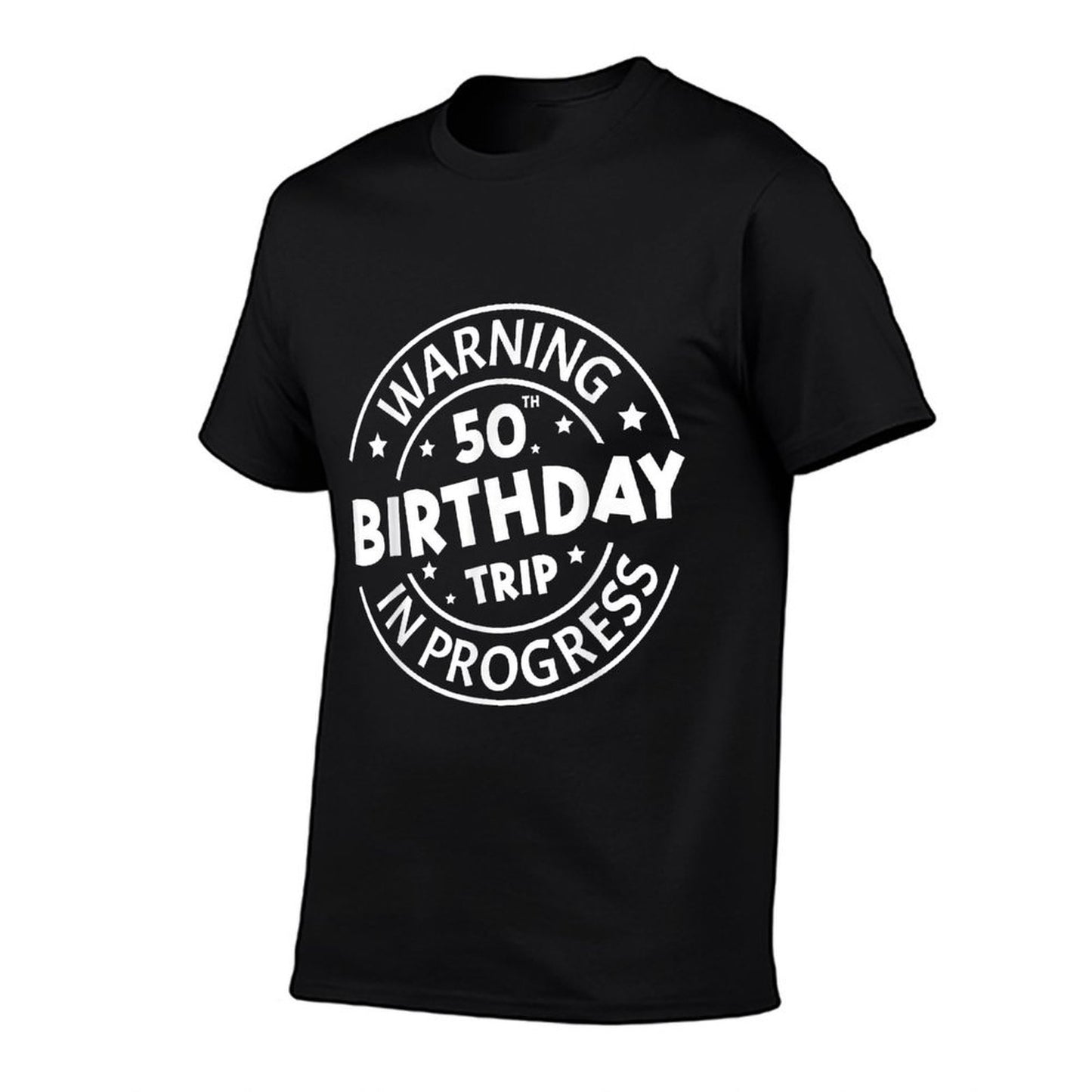 Warning 50th Birthday Trip In Progress Funny 50 Years Old Polyester Blend T-Shirt
