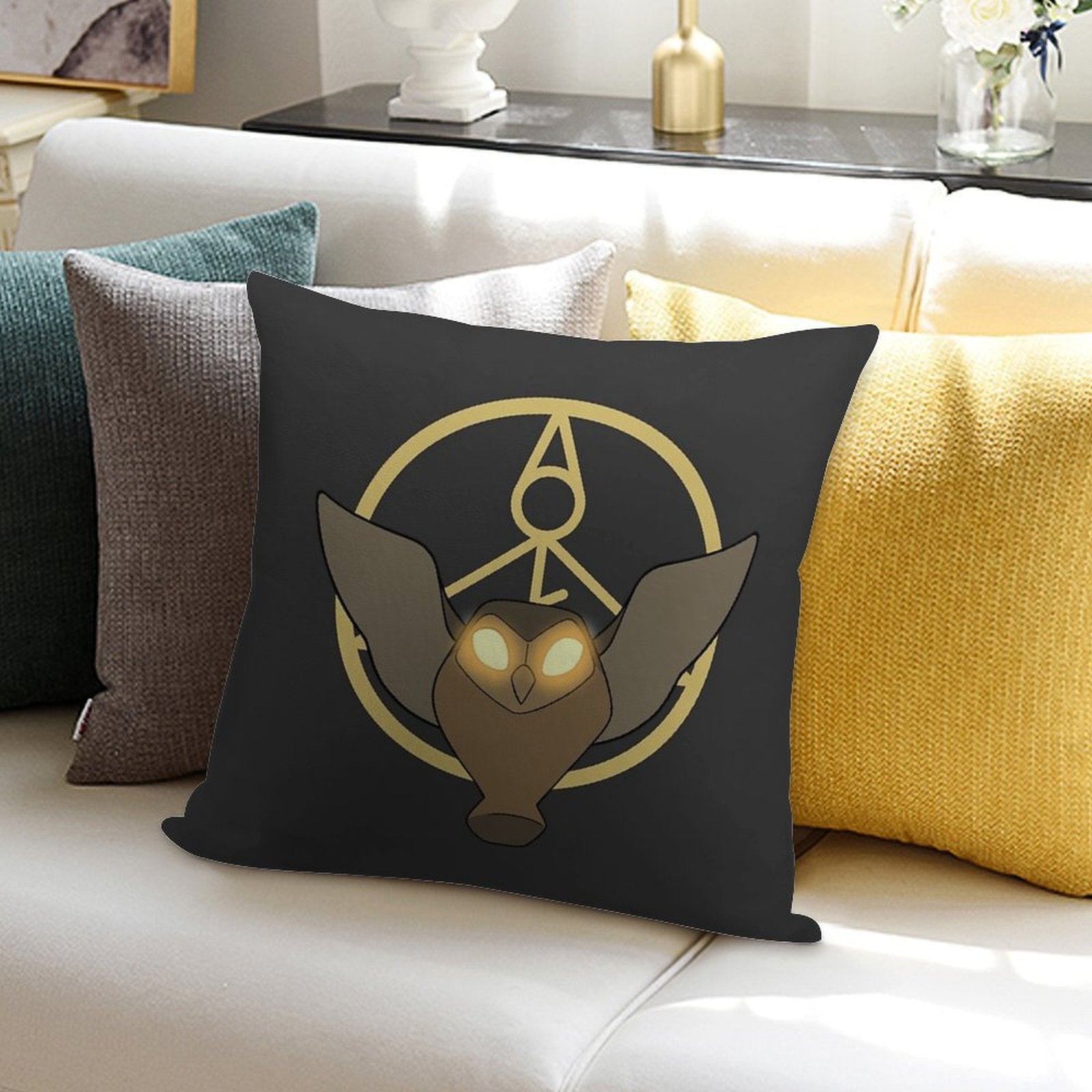 Owlbert Soft Bedroom Essential Throw Pillow